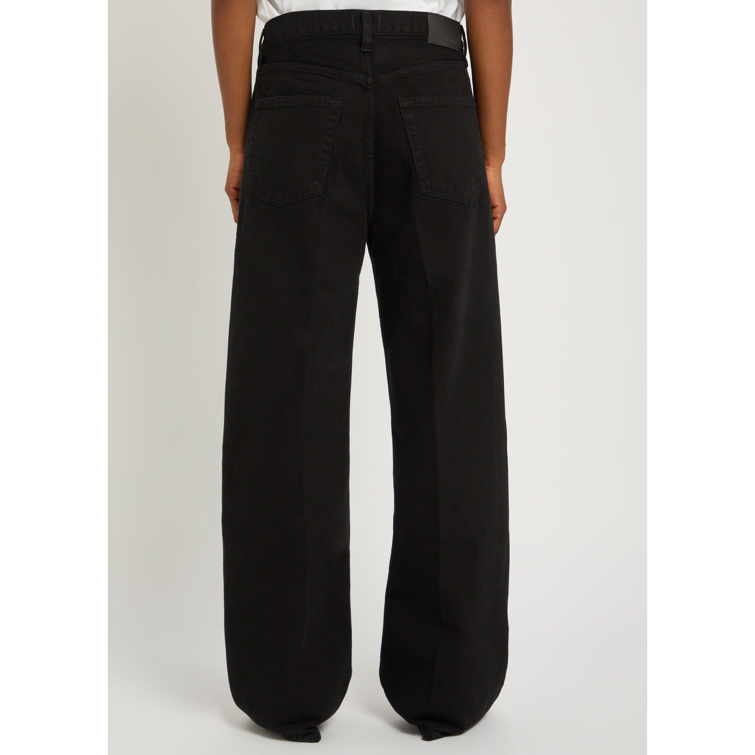 BLACK - Citizens Of Humanity - JE AYLA BAGGY IN SOLID BLACK - 3