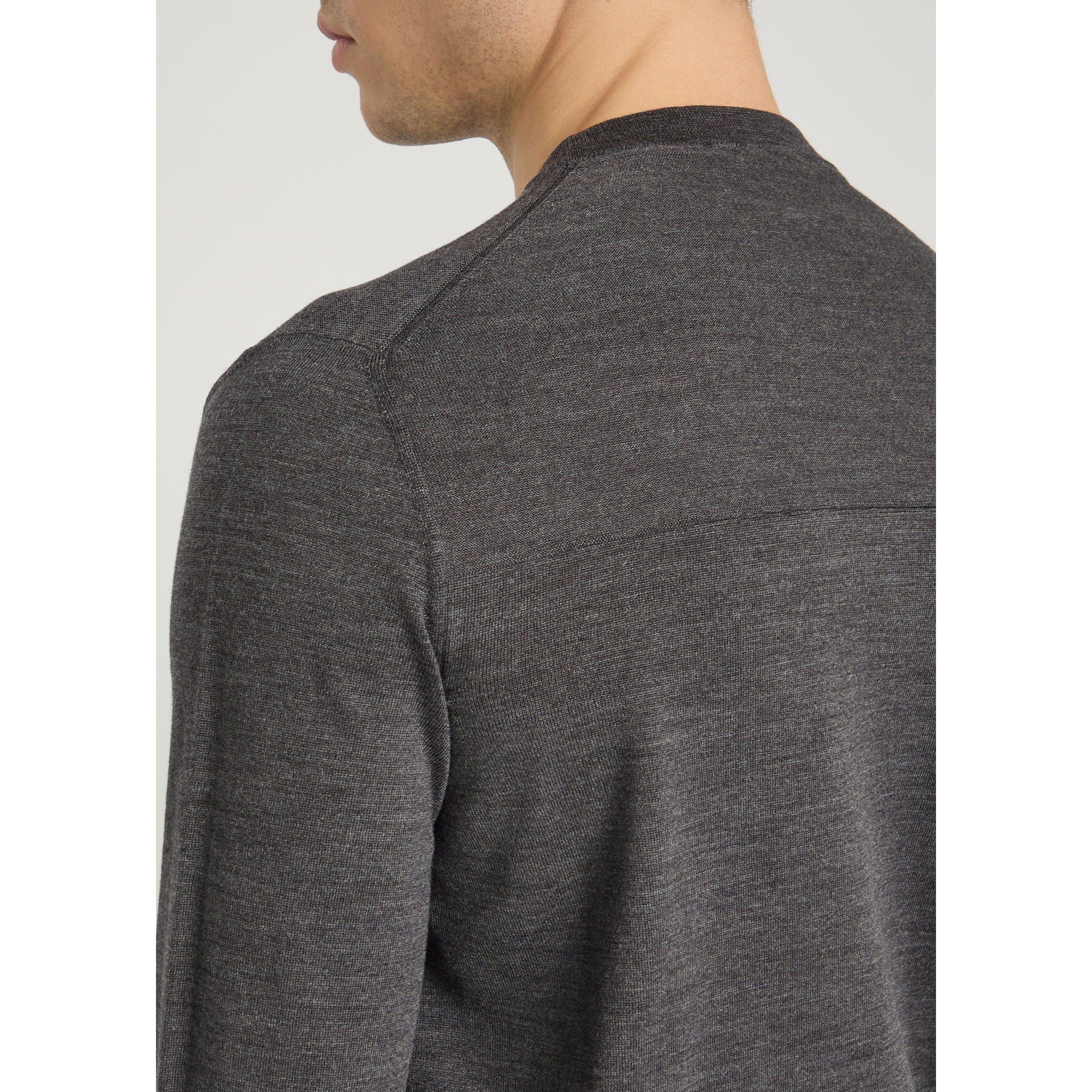 BLUE - Jil Sander - Men's Wool Long-Sleeve Crew-Neck Jumper - 4
