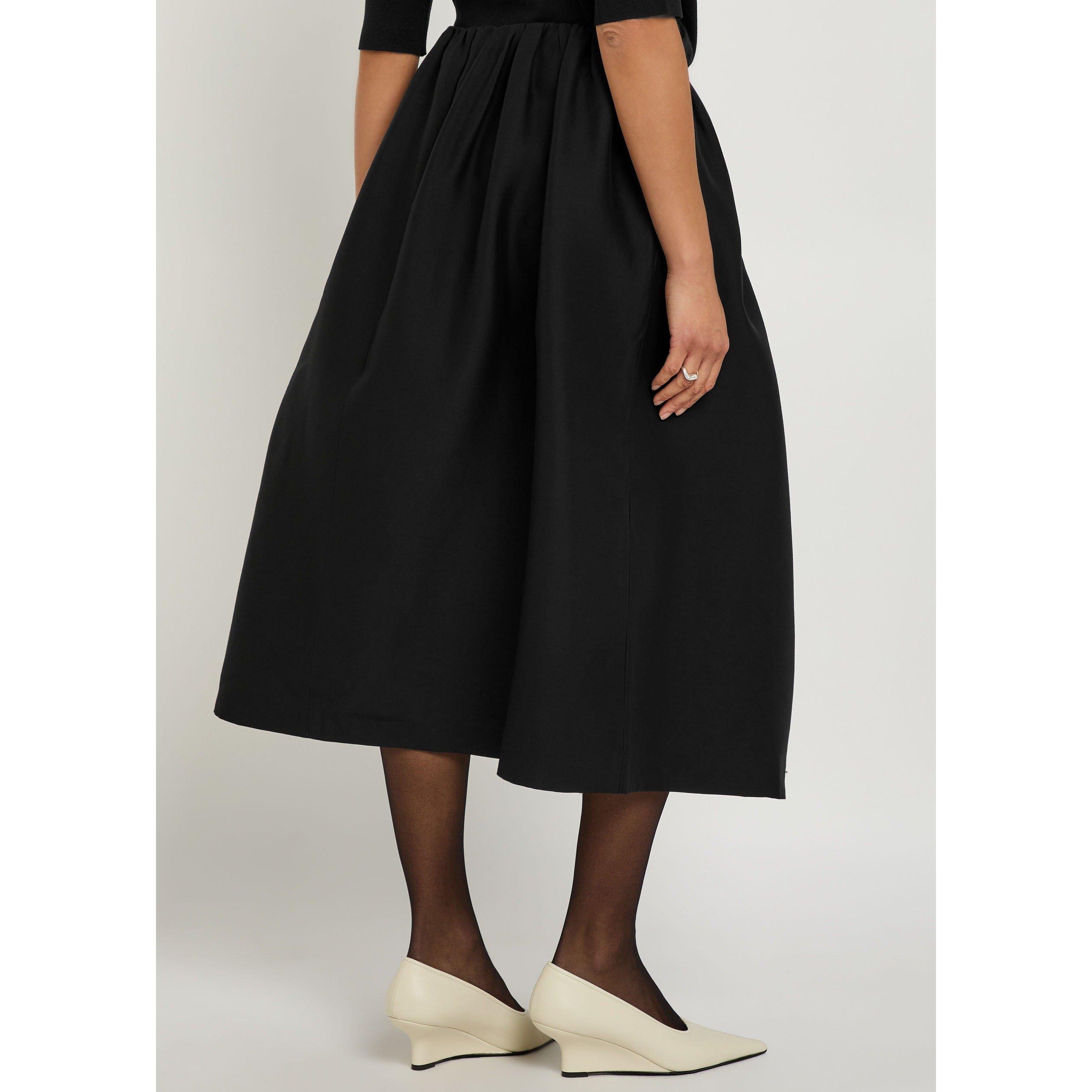 BLACK - Toteme - Women's Gathered Evening Wool Midi Skirt - 3