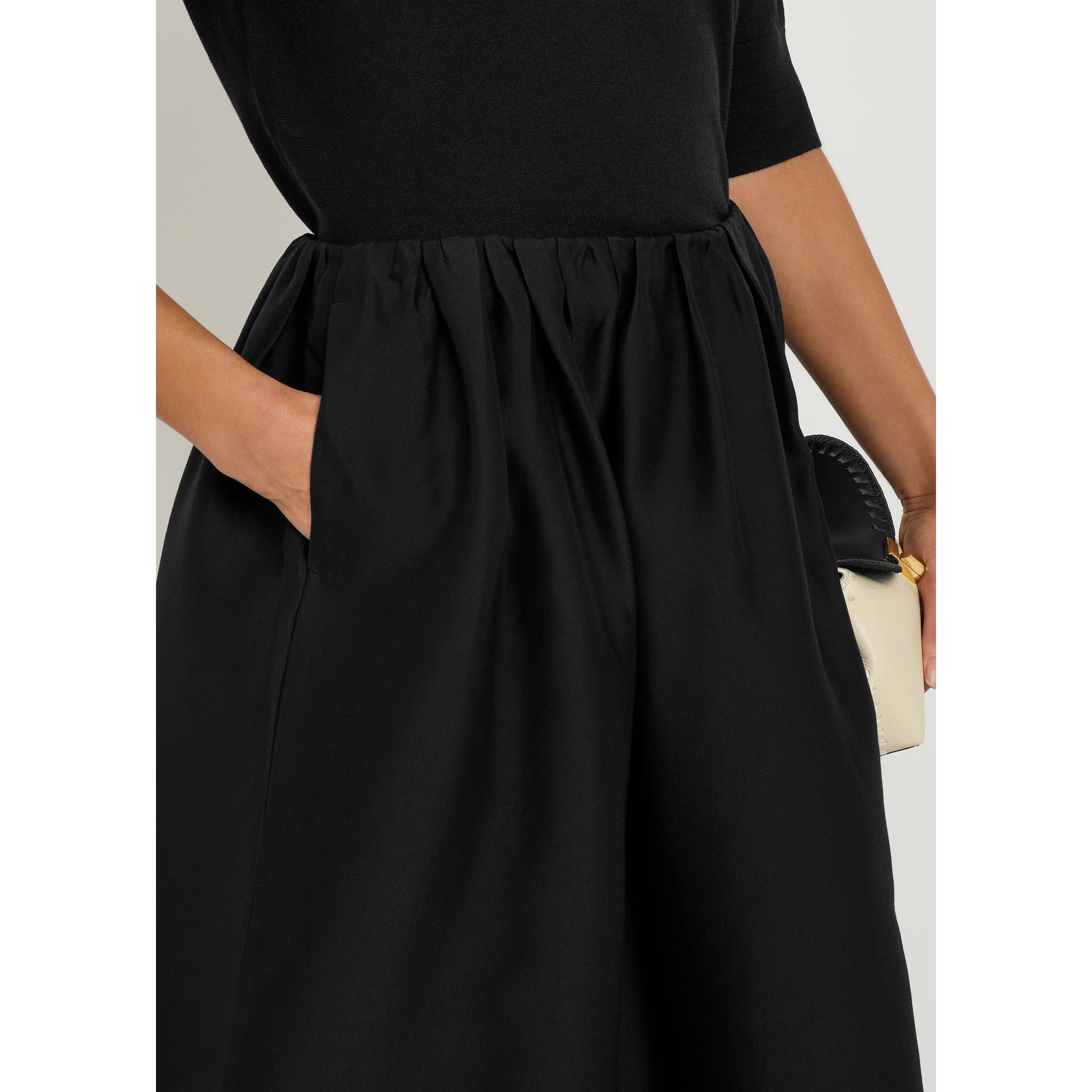 BLACK - Toteme - Women's Gathered Evening Wool Midi Skirt - 4