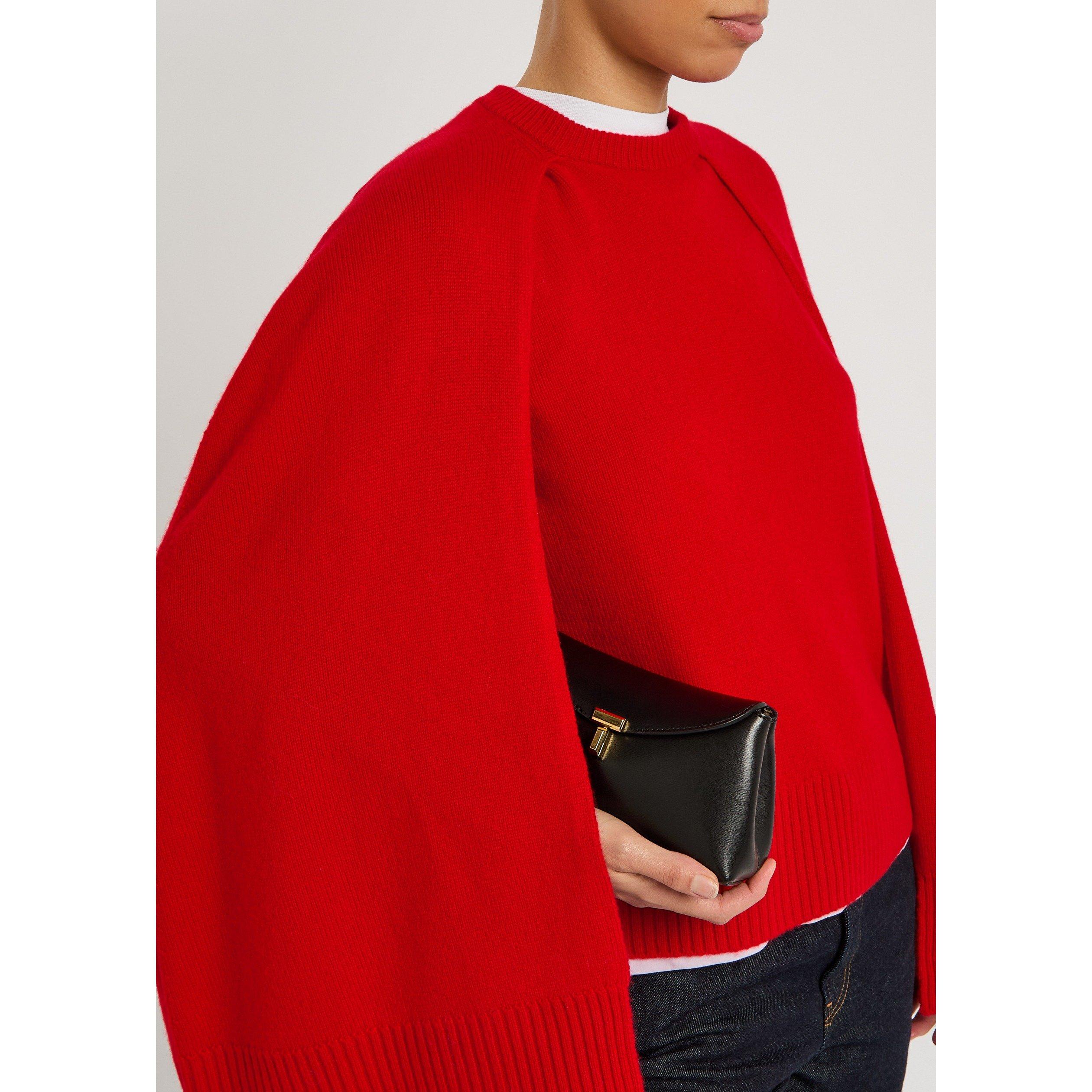 RED - Toteme - CREW CAPE KNIT - 4