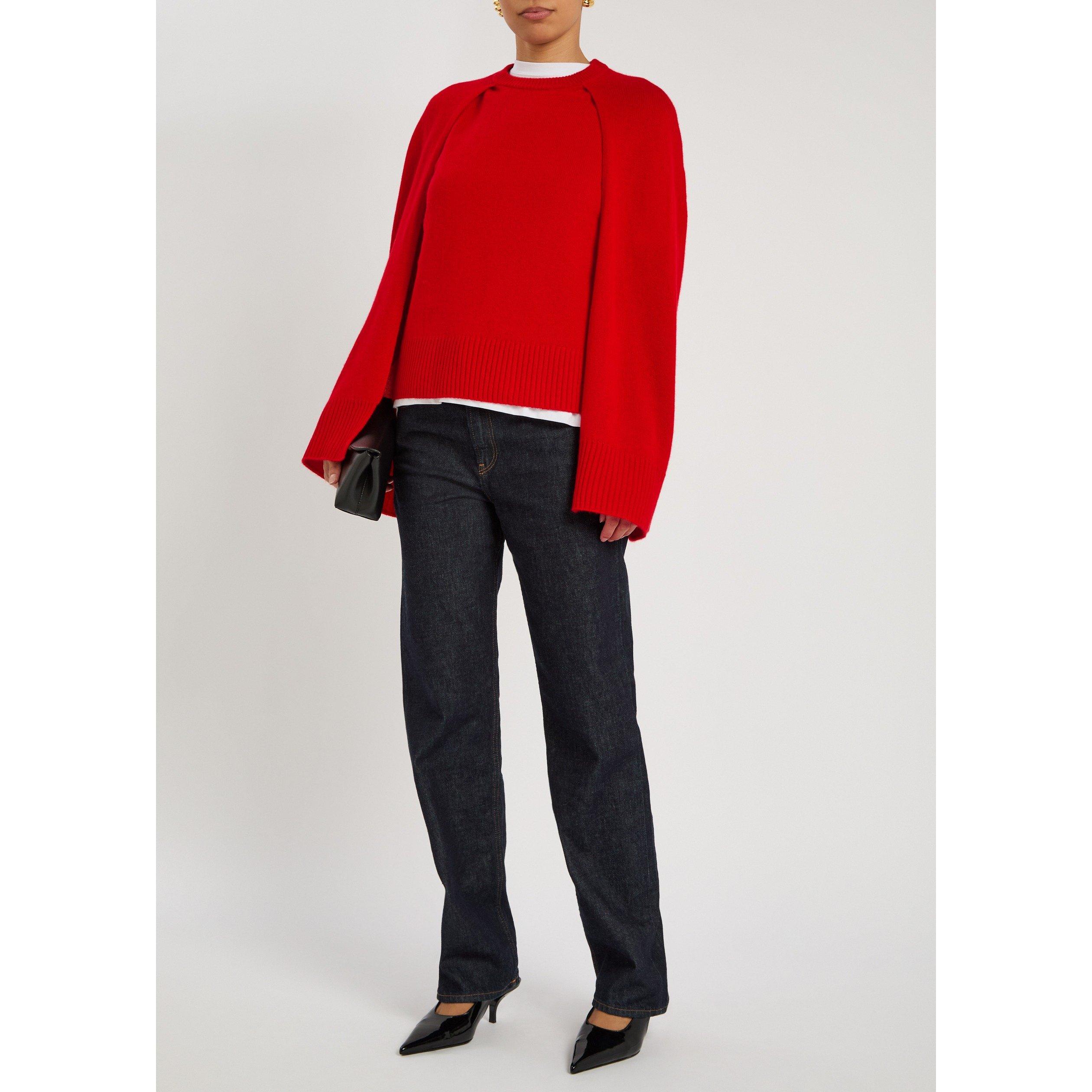 RED - Toteme - CREW CAPE KNIT - 5