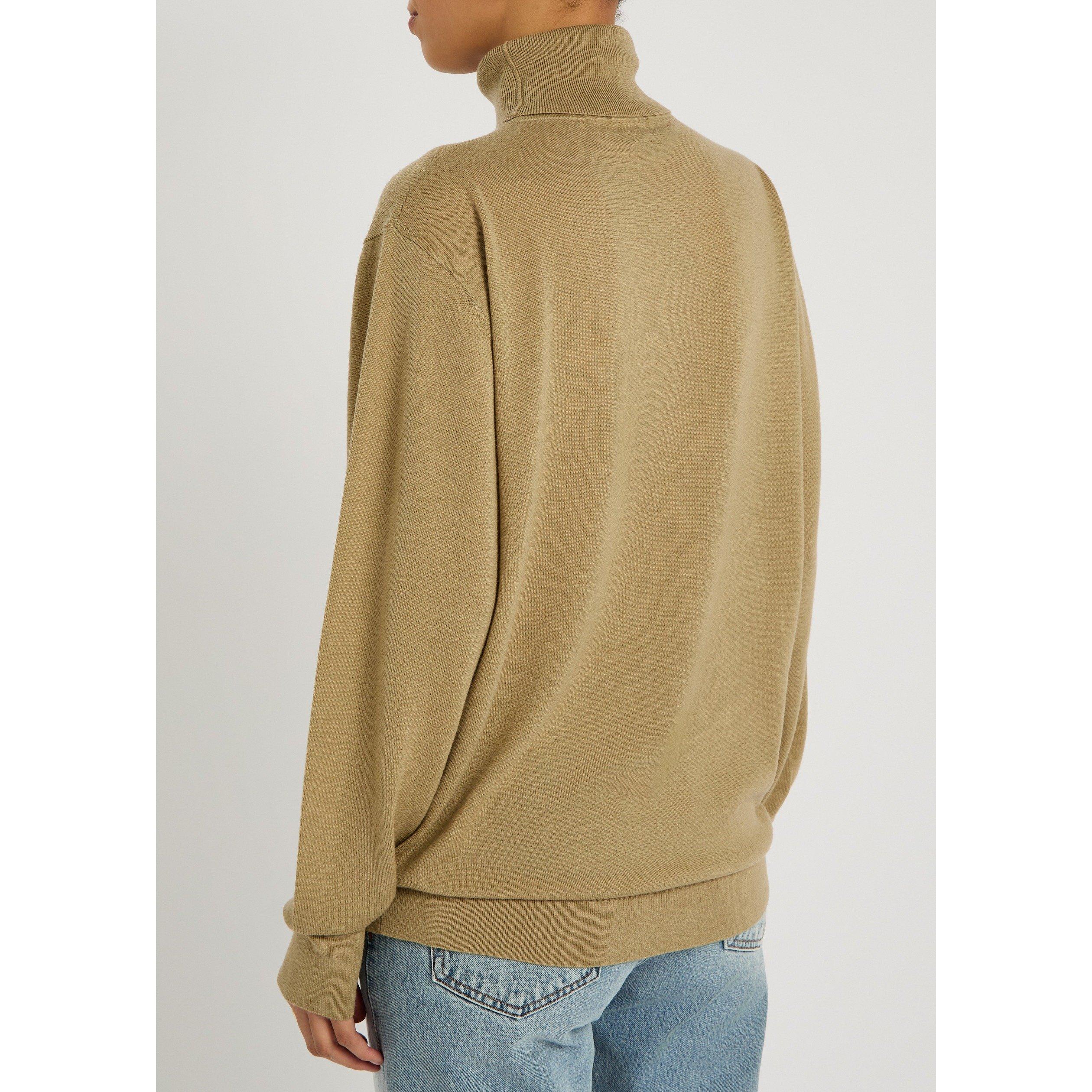BEIGE - Toteme - Women's Merino Wool Fine Knit Turtle-Neck Jumper - 3