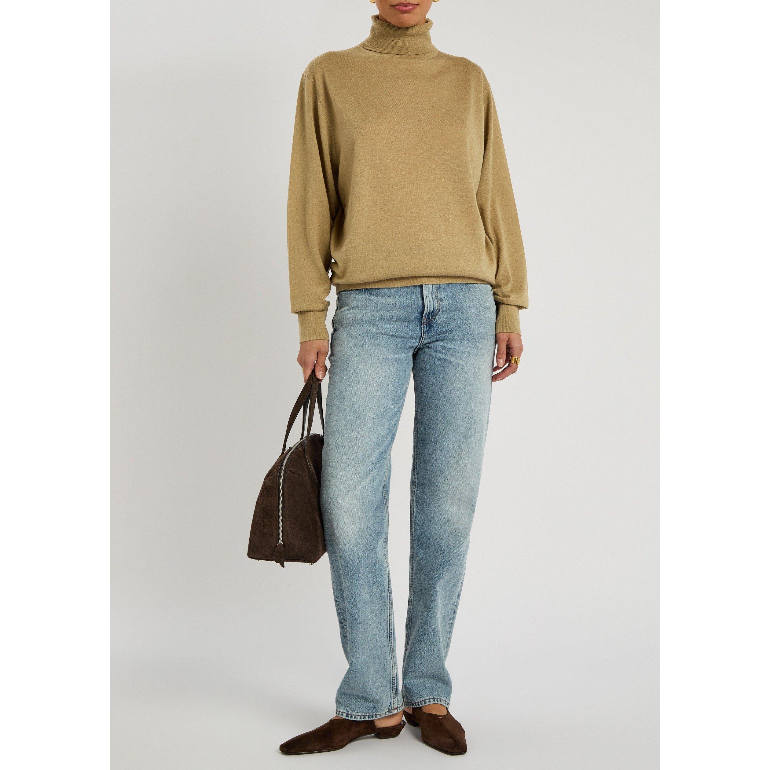 BEIGE - Toteme - Women's Merino Wool Fine Knit Turtle-Neck Jumper - 5