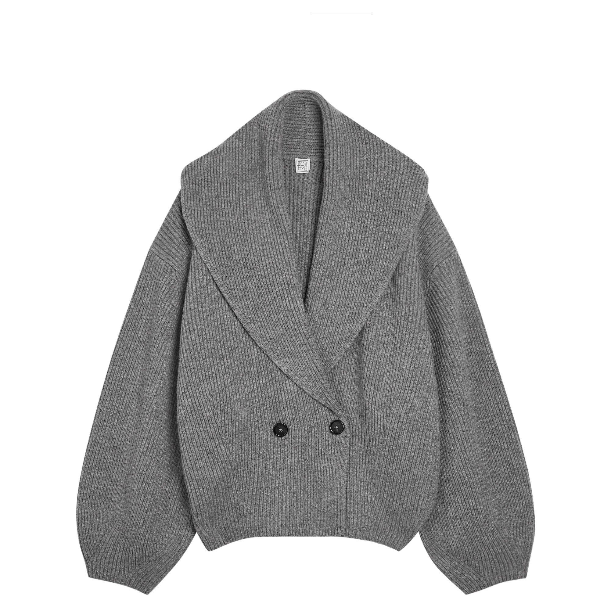 GREY - Toteme - SHAWL LAPEL CARDIGAN