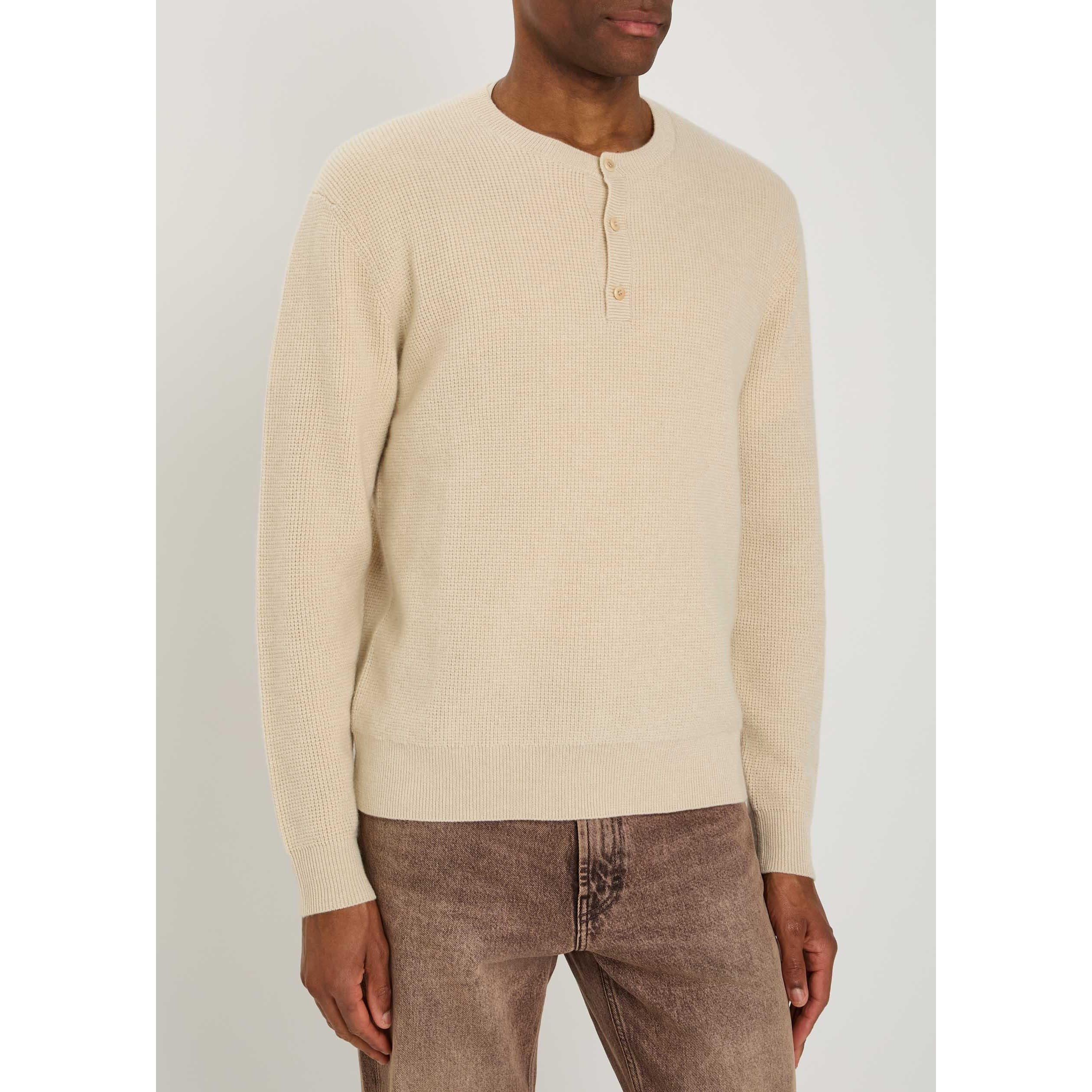NATURAL - The Elder Statesman - TES waffle thermal henley - 2