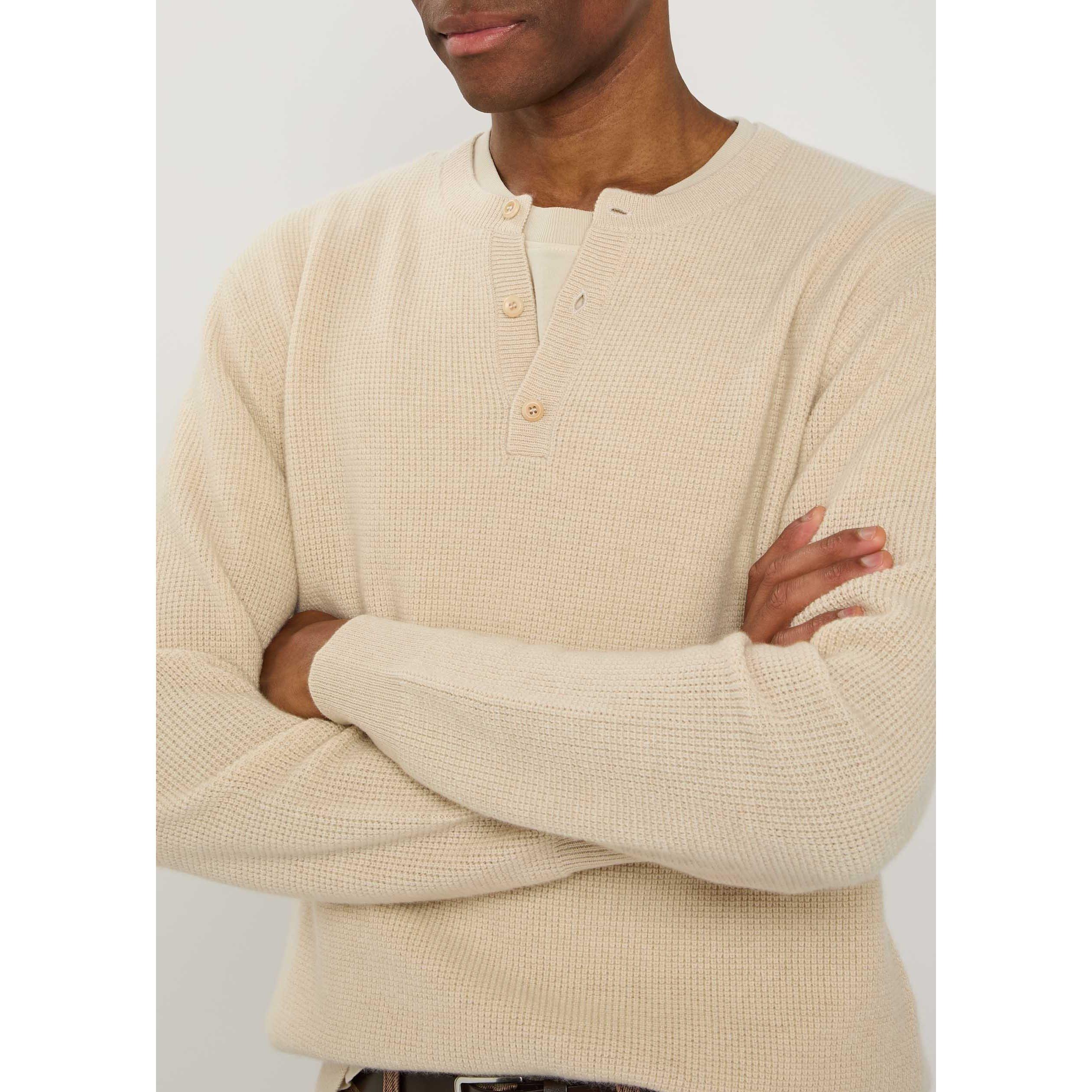 NATURAL - The Elder Statesman - TES waffle thermal henley - 4