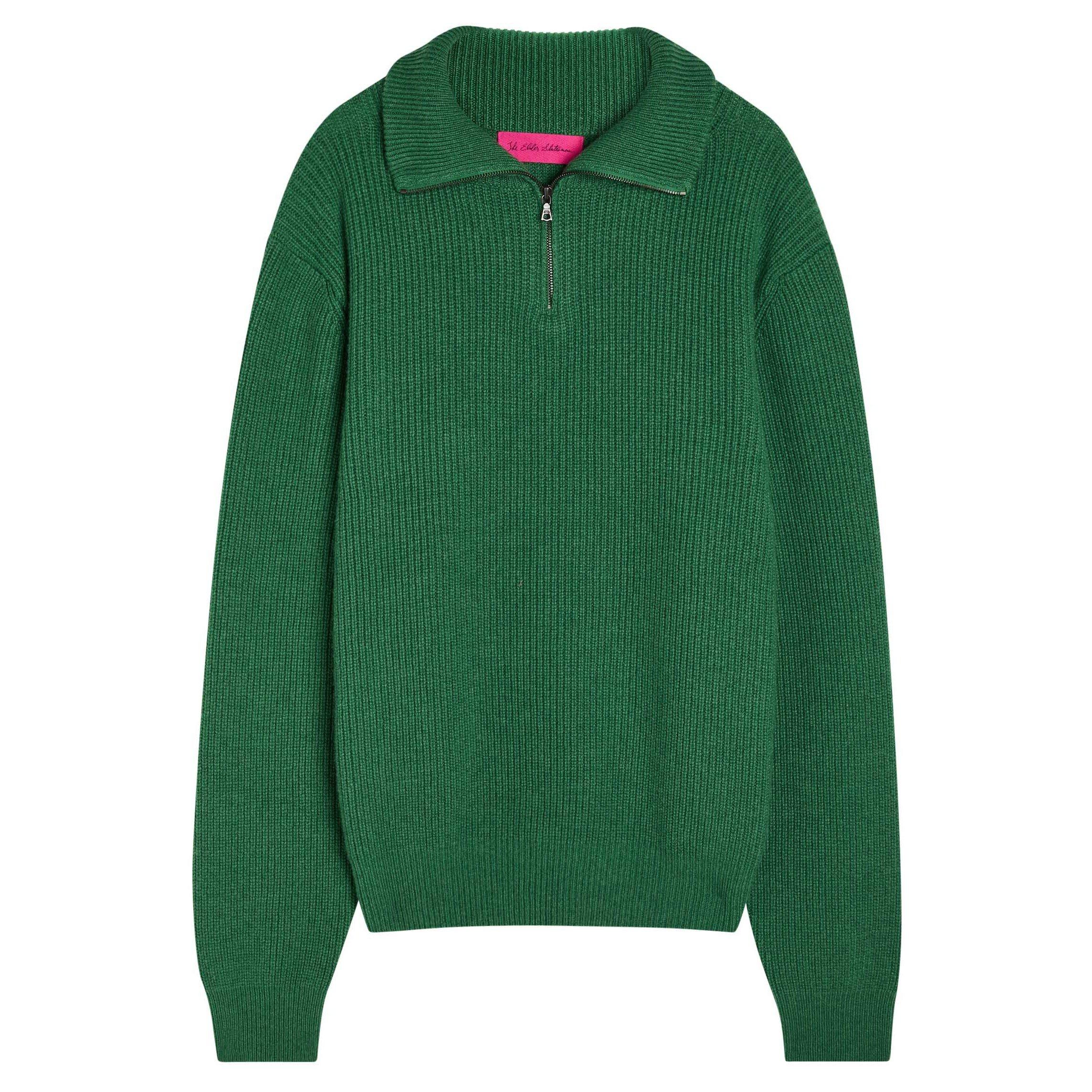 DARK GREEN - The Elder Statesman - TES clemente half zip - 1