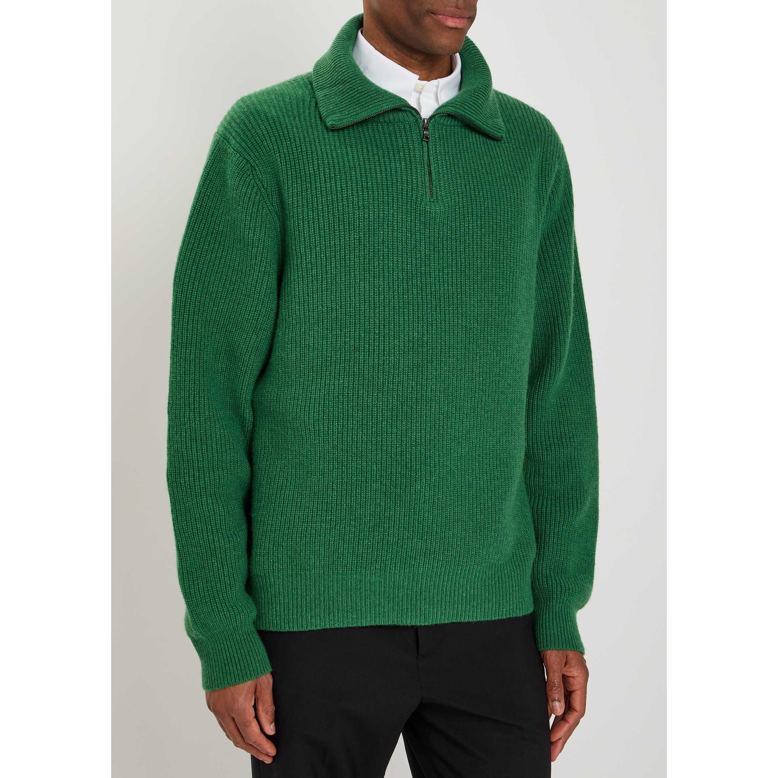 DARK GREEN - The Elder Statesman - TES clemente half zip - 2