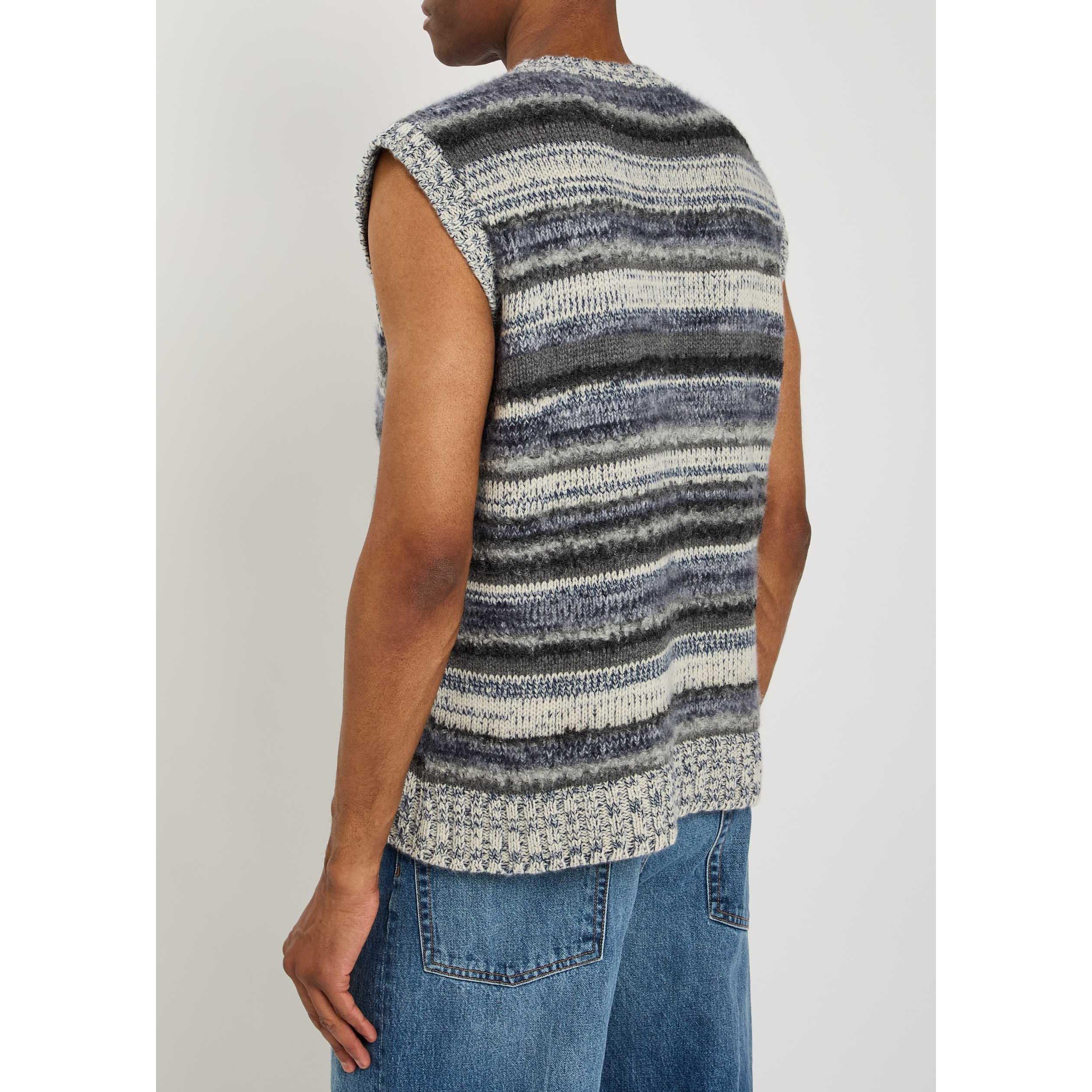 MULTICOLOURED 1 - The Elder Statesman - TES boucle mix stripe vest - 3