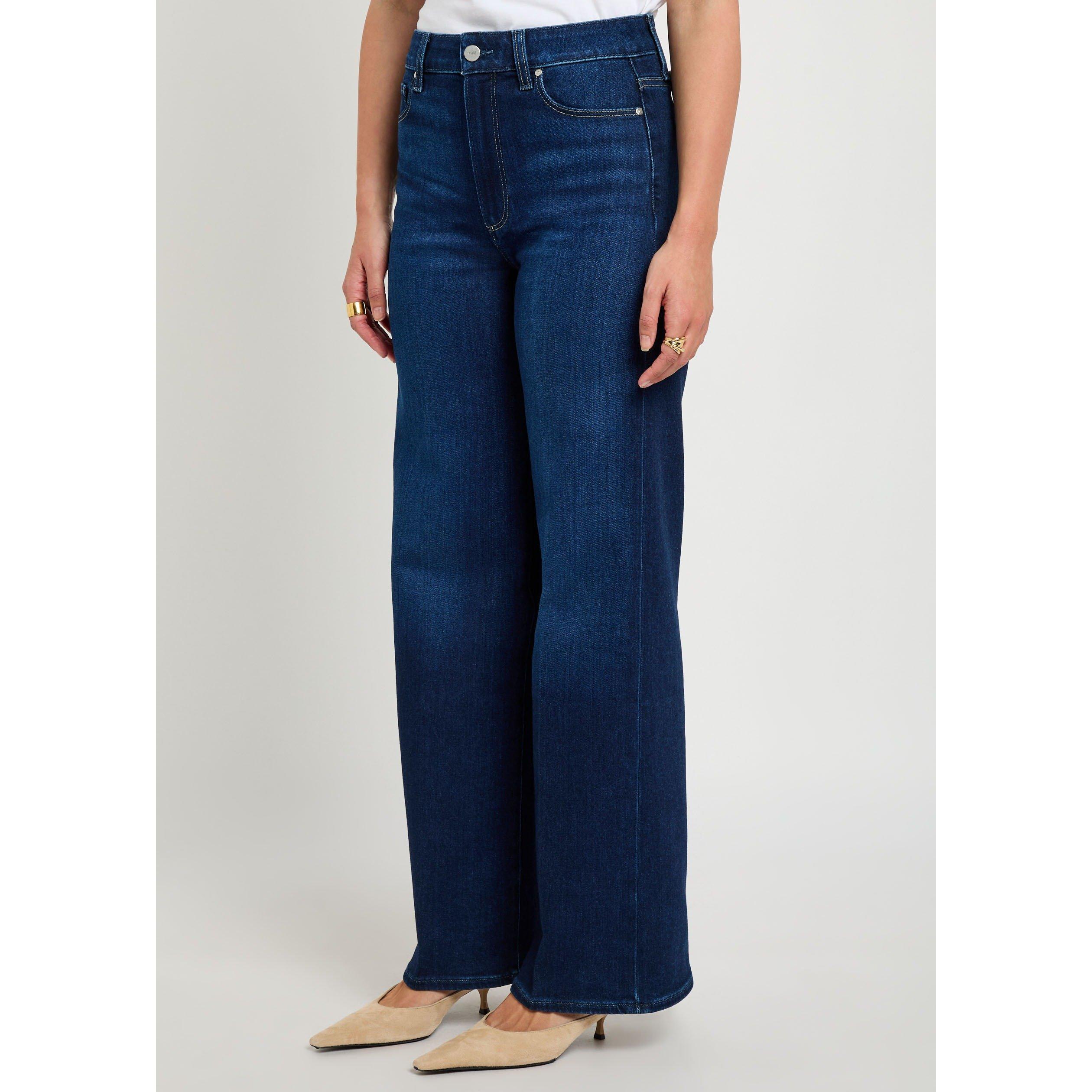DARK BLUE - Paige - Women's Anessa Duke of York Cotton High-Rise Wide-Leg Jeans - 2