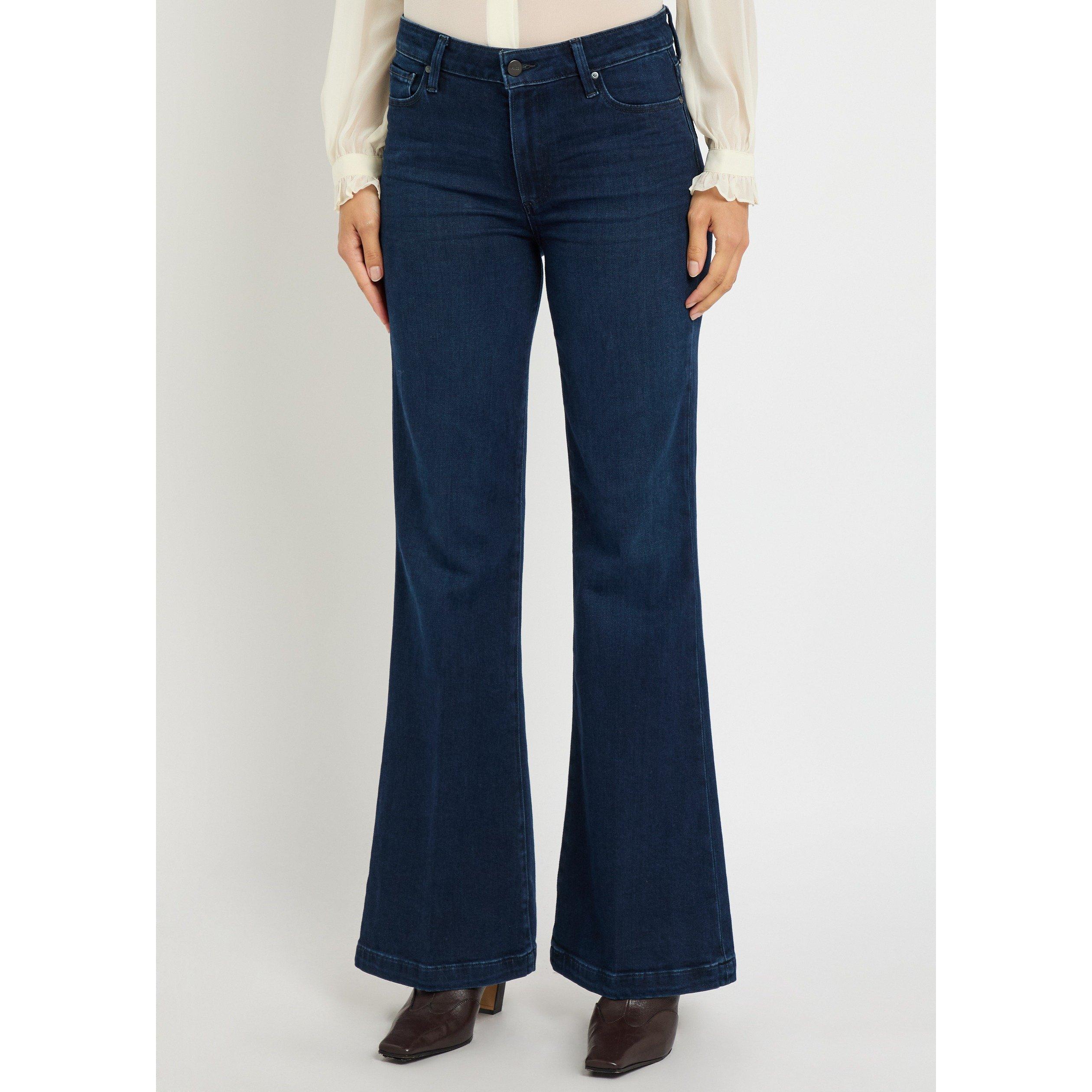 DARK BLUE - Paige - Women's Genevieve Bespoke Cotton Bootcut Jeans - 2
