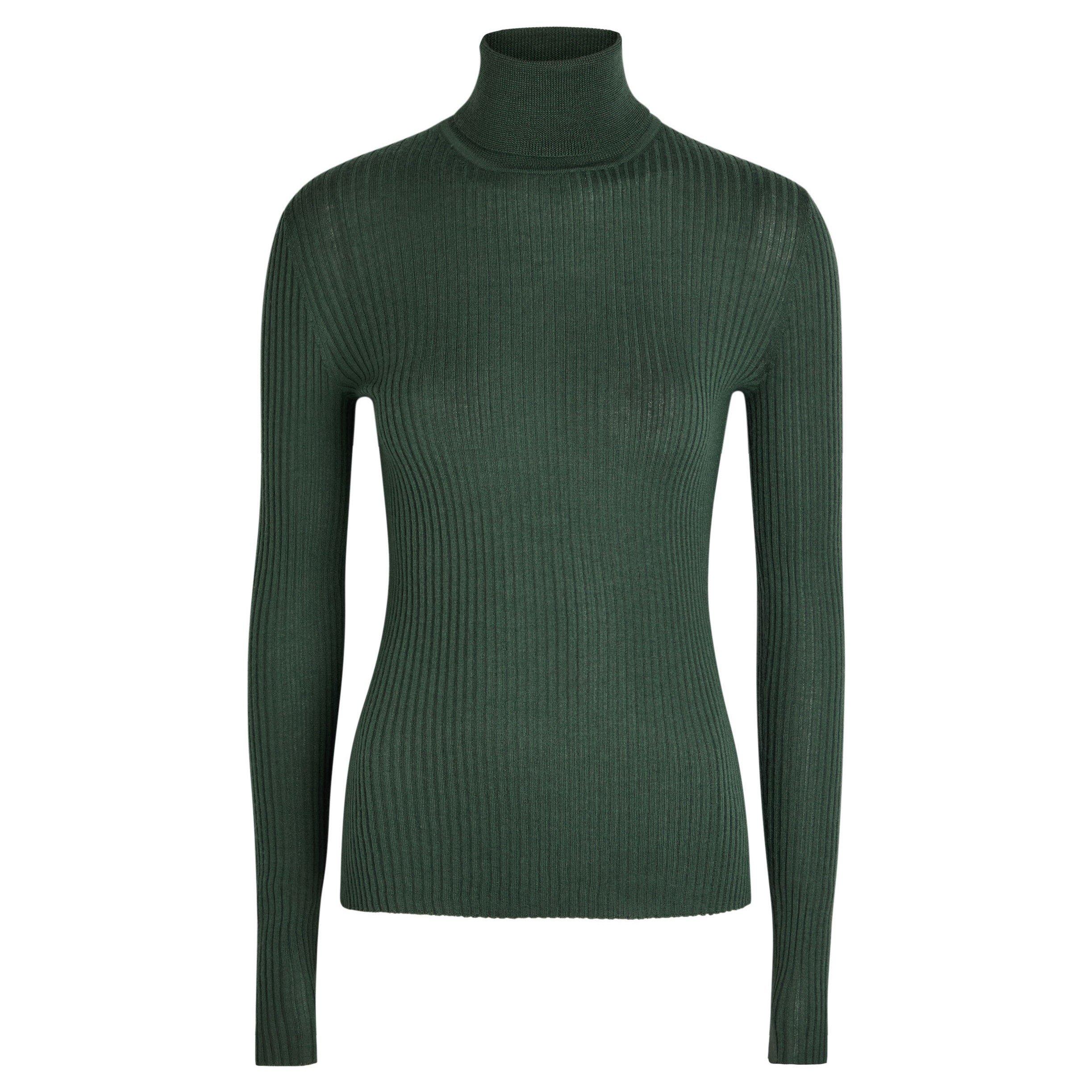 GREEN - Gabriela Hearst - Women's Peppe Cashmere Silk Slim-Fit Turtle-Neck Jumper - 1