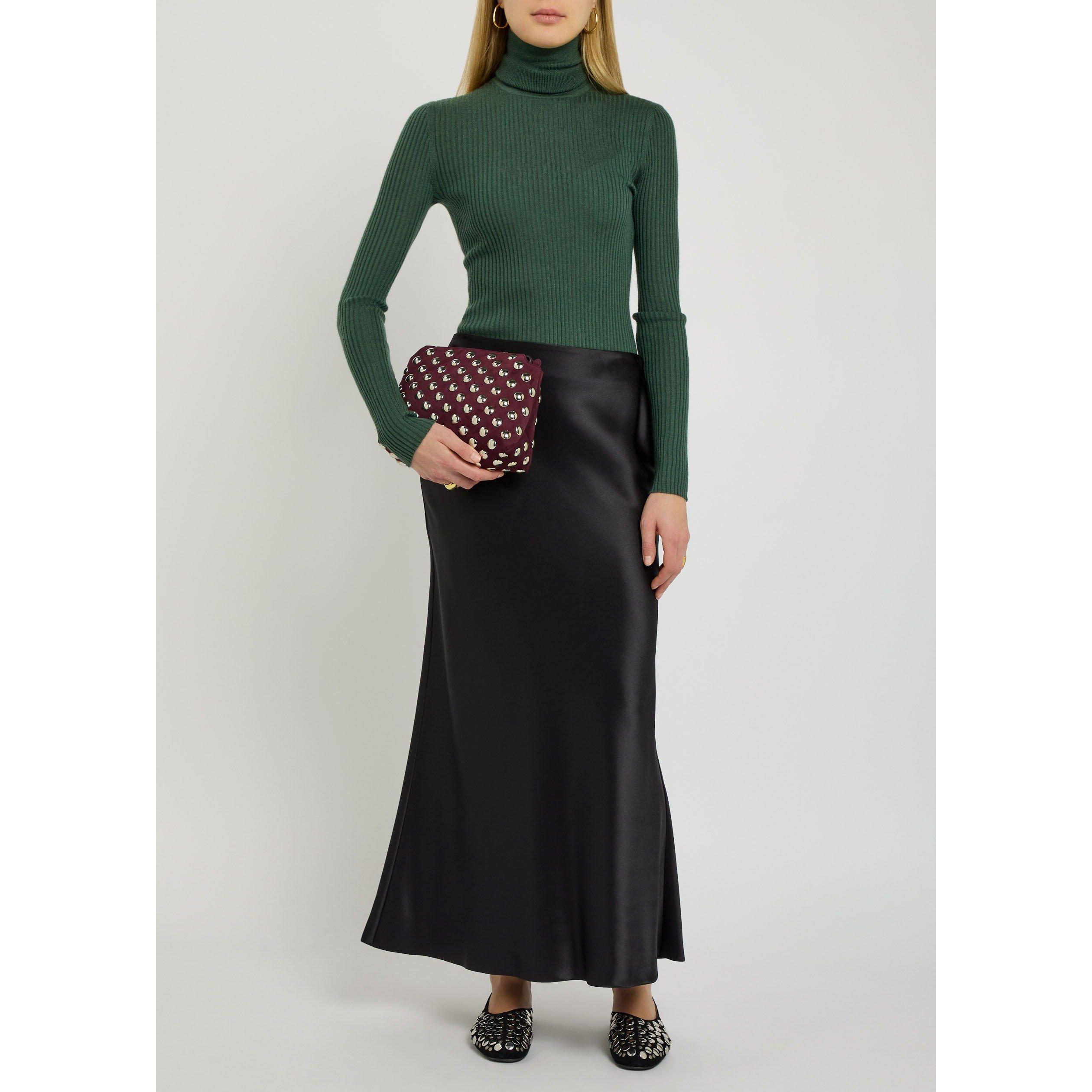 GREEN - Gabriela Hearst - Women's Peppe Cashmere Silk Slim-Fit Turtle-Neck Jumper - 5