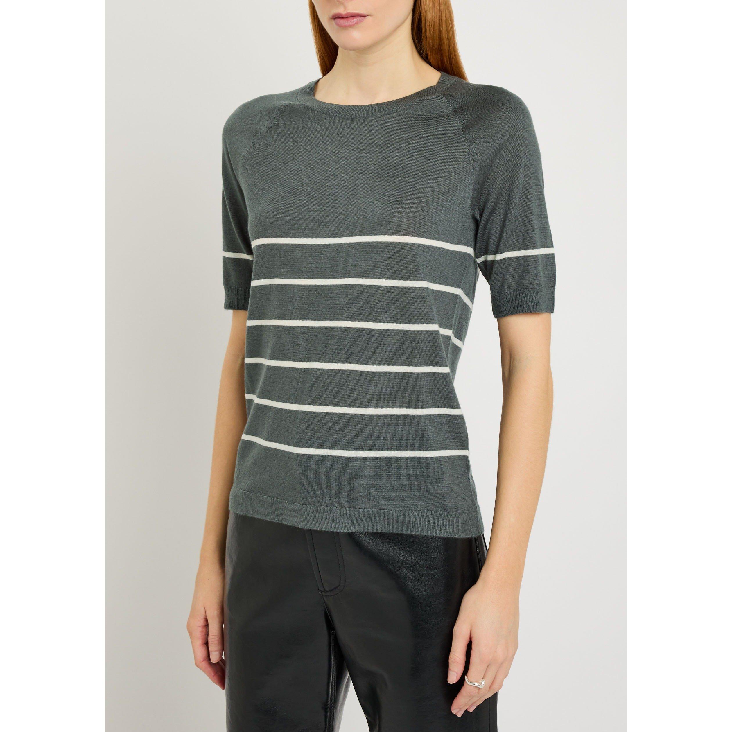 DARK GREY - Max Mara - T MMLORBITA STRIPE KNIT TOP - 2
