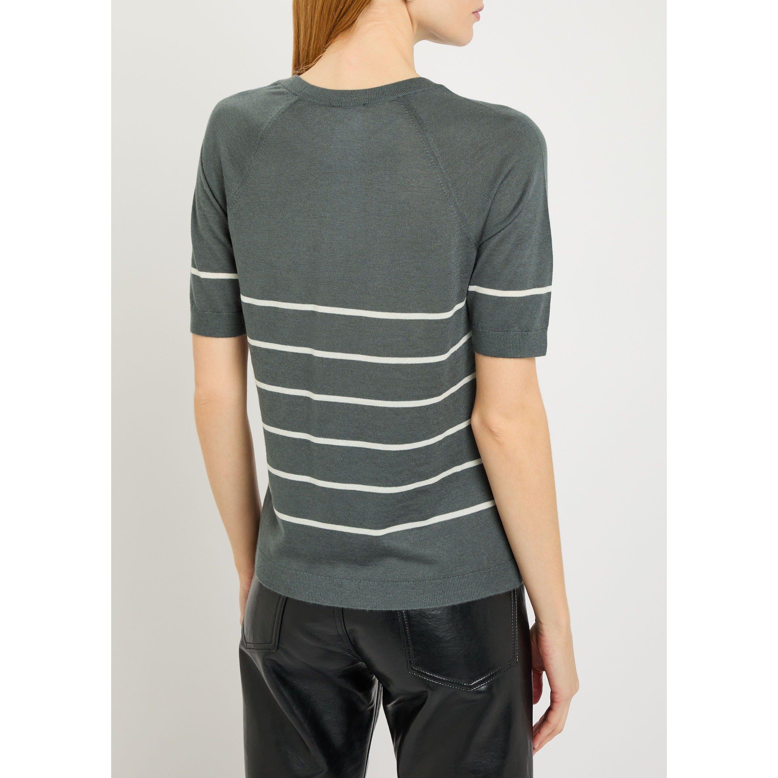 DARK GREY - Max Mara - T MMLORBITA STRIPE KNIT TOP - 3