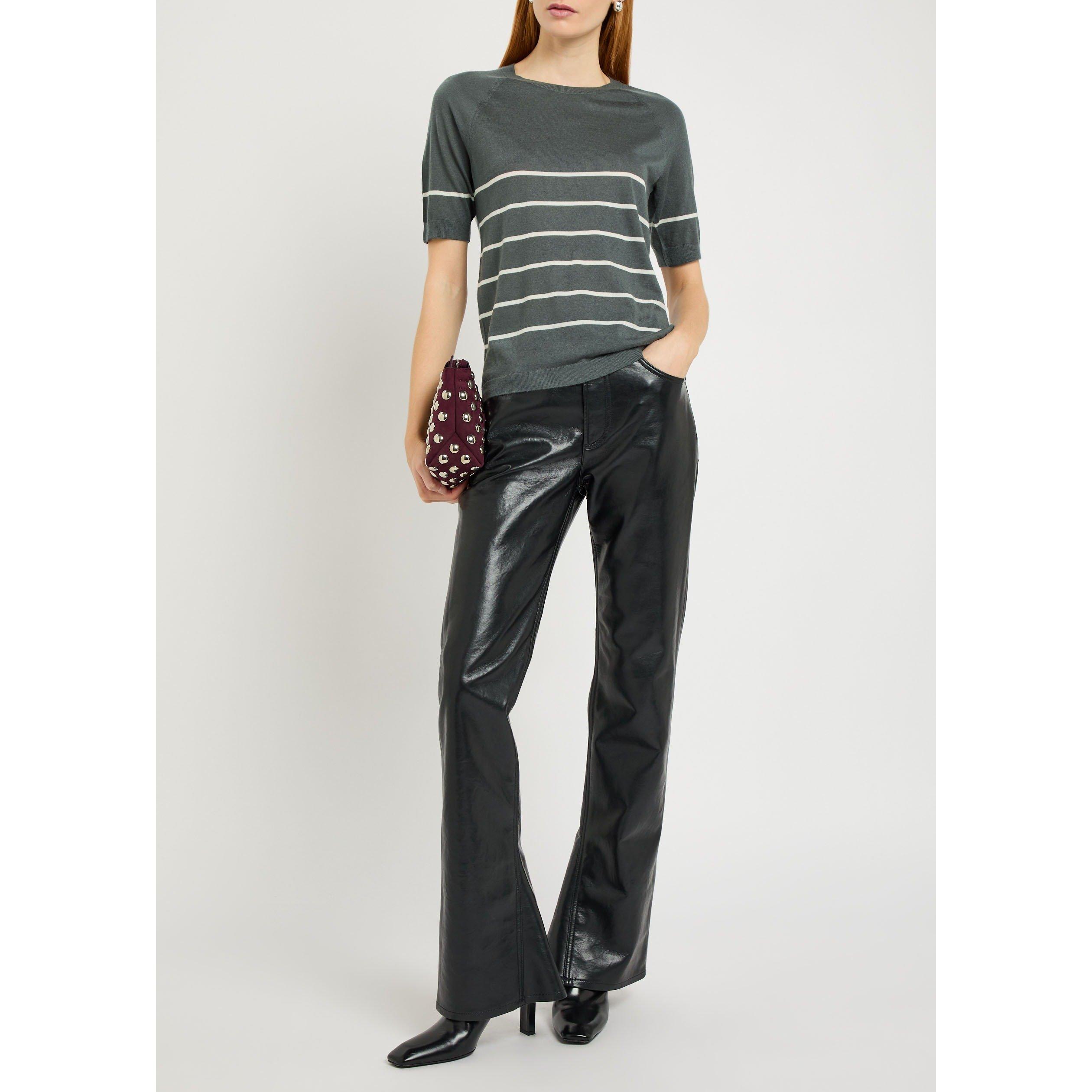 DARK GREY - Max Mara - T MMLORBITA STRIPE KNIT TOP - 5