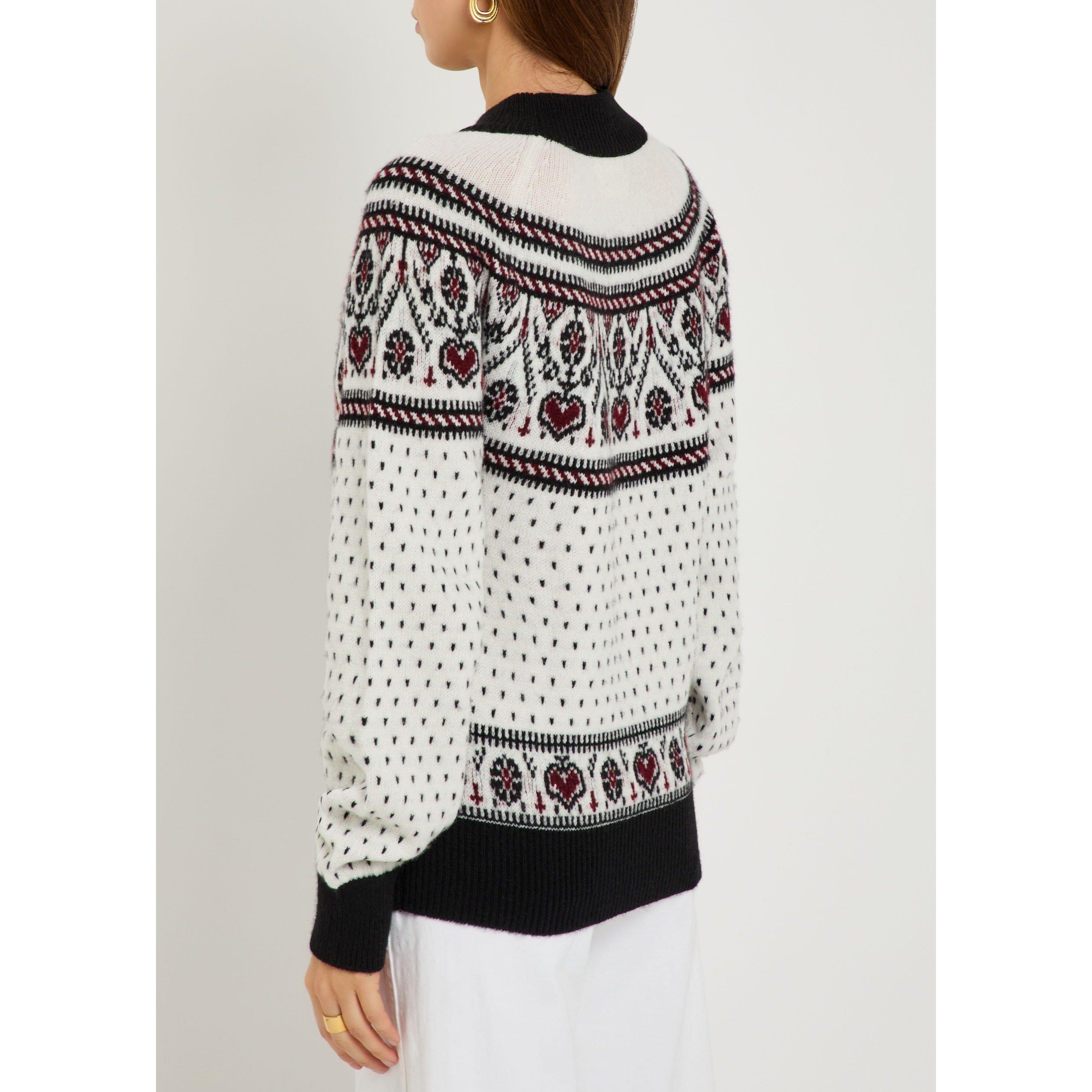 IVORY - Khaite - Women's Guy Cashmere Fair Isle Oversized-Fit Crew-Neck Jumper - 3