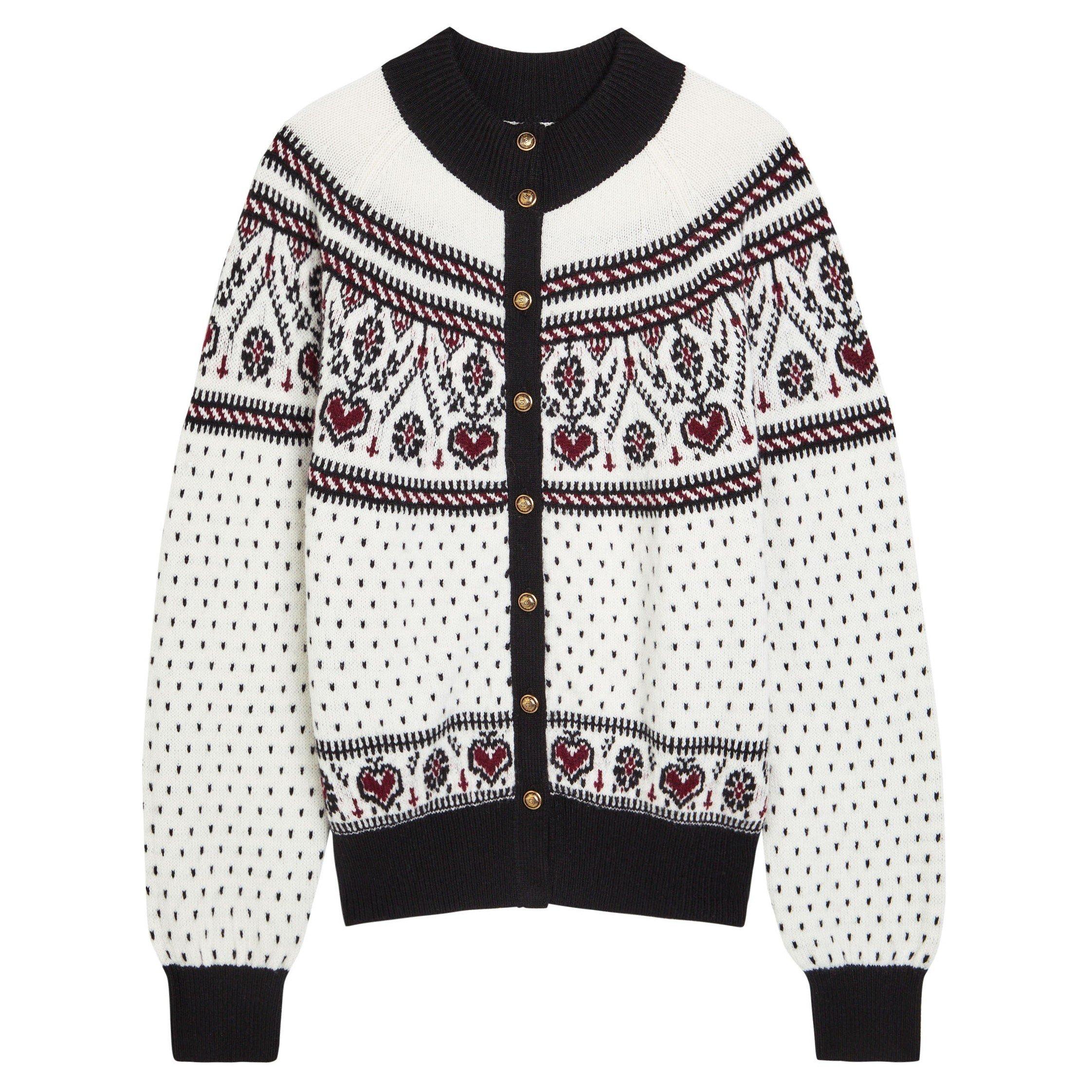 IVORY - Khaite - Women's Marc Fair Isle Cashmere Oversized-Fit Cardigan - 1
