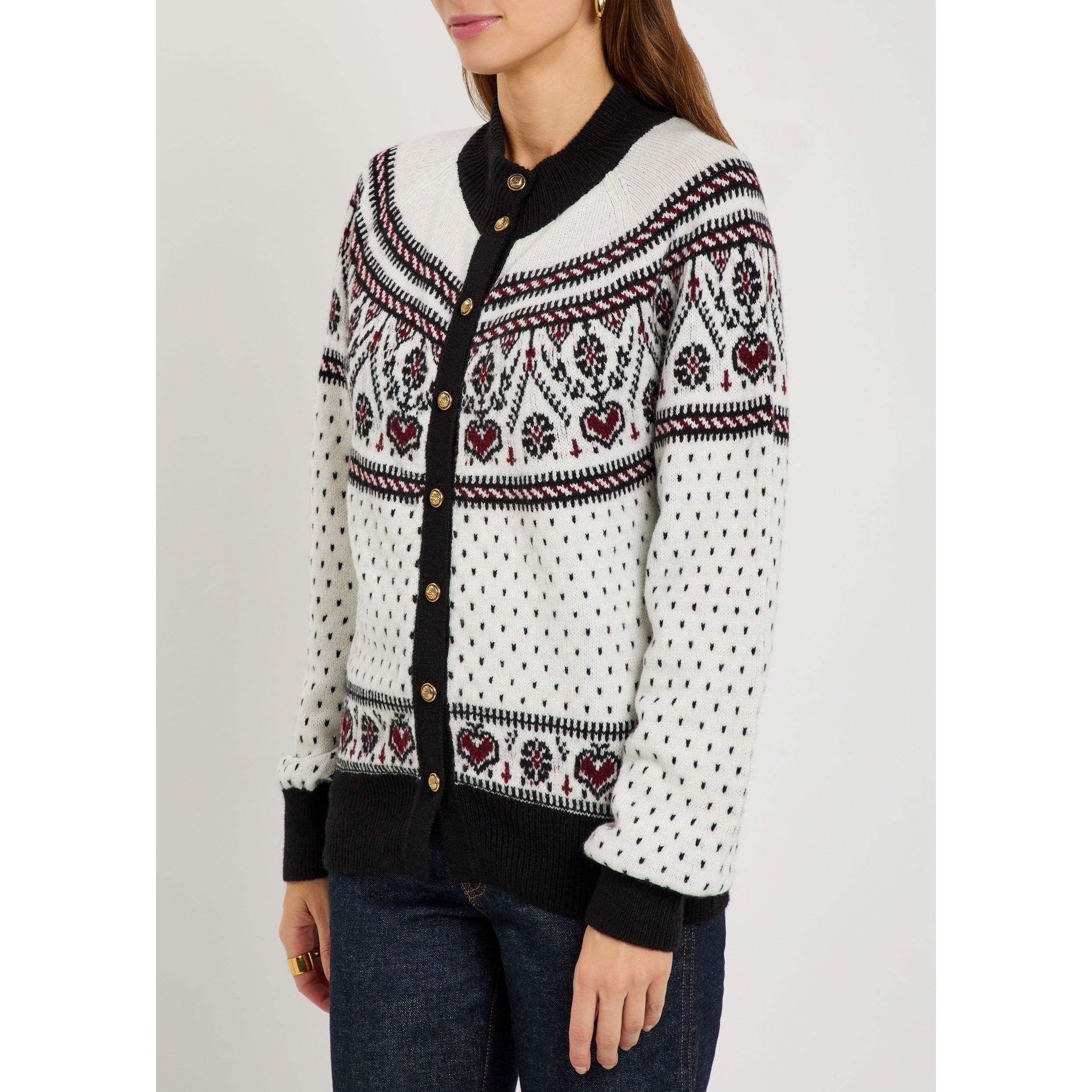 IVORY - Khaite - Women's Marc Fair Isle Cashmere Oversized-Fit Cardigan - 2