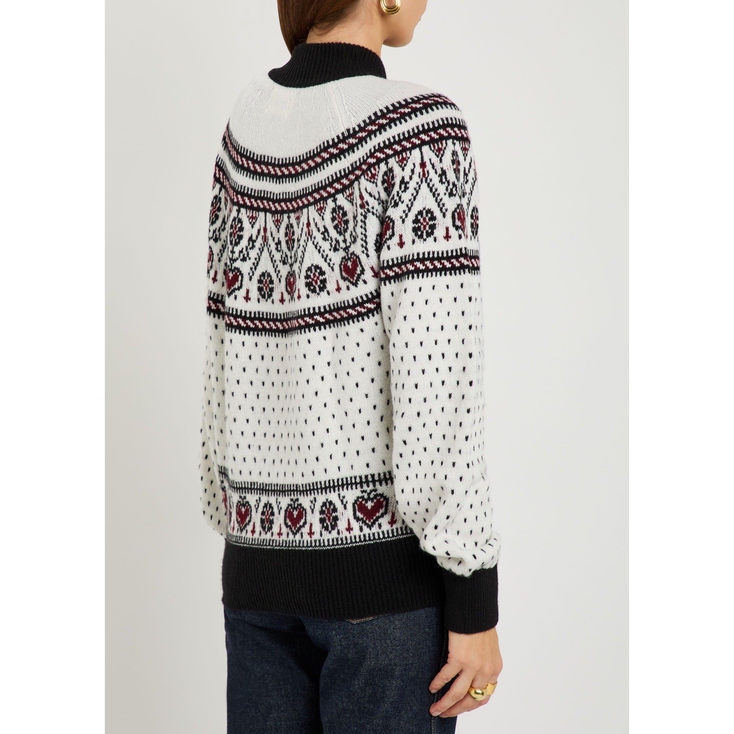 IVORY - Khaite - Women's Marc Fair Isle Cashmere Oversized-Fit Cardigan - 3