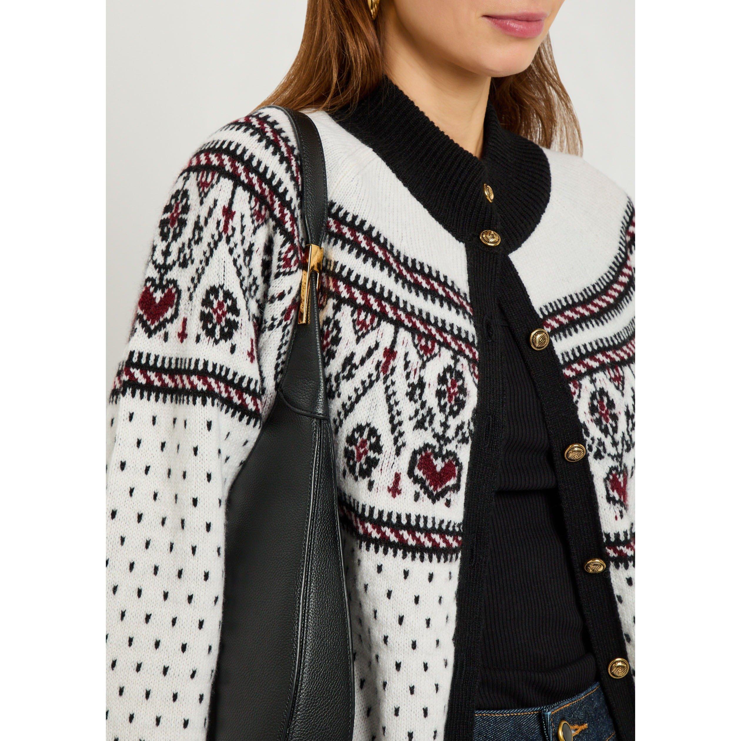 IVORY - Khaite - Women's Marc Fair Isle Cashmere Oversized-Fit Cardigan - 4