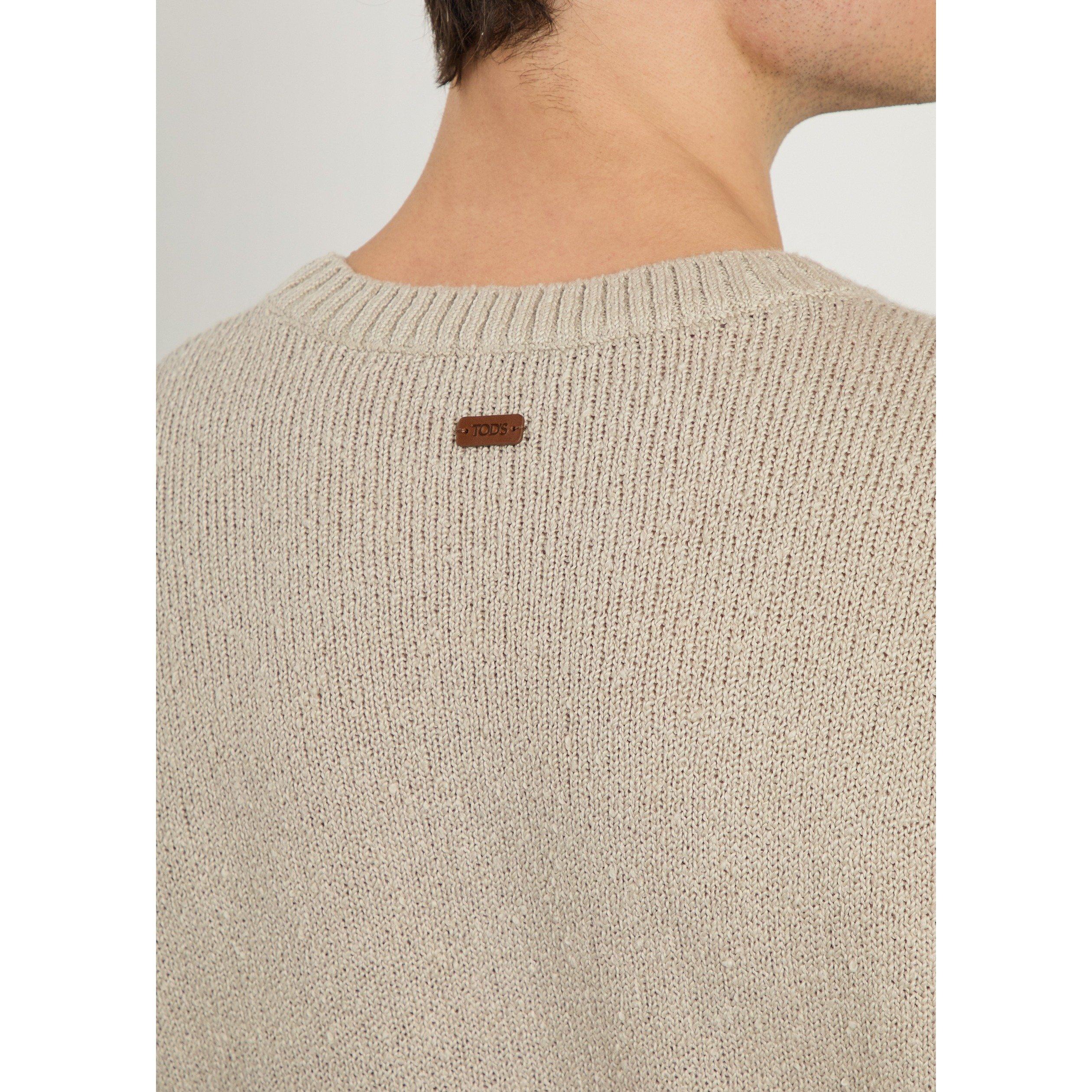 OFF WHITE - Tods - Men's Crewneck Seamless Cotton Jumper - 4
