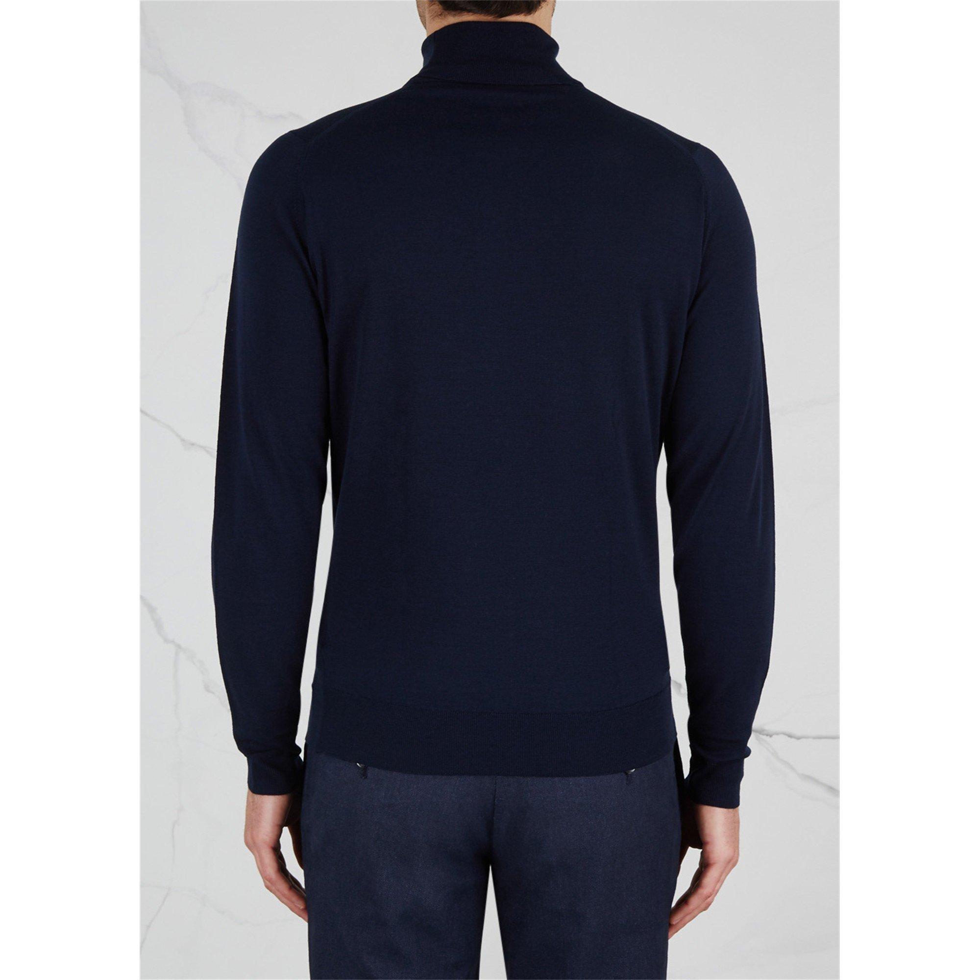 NAVY - John Smedley - Men's Merino Slim-Fit Turtle-Neck Jumper - 3