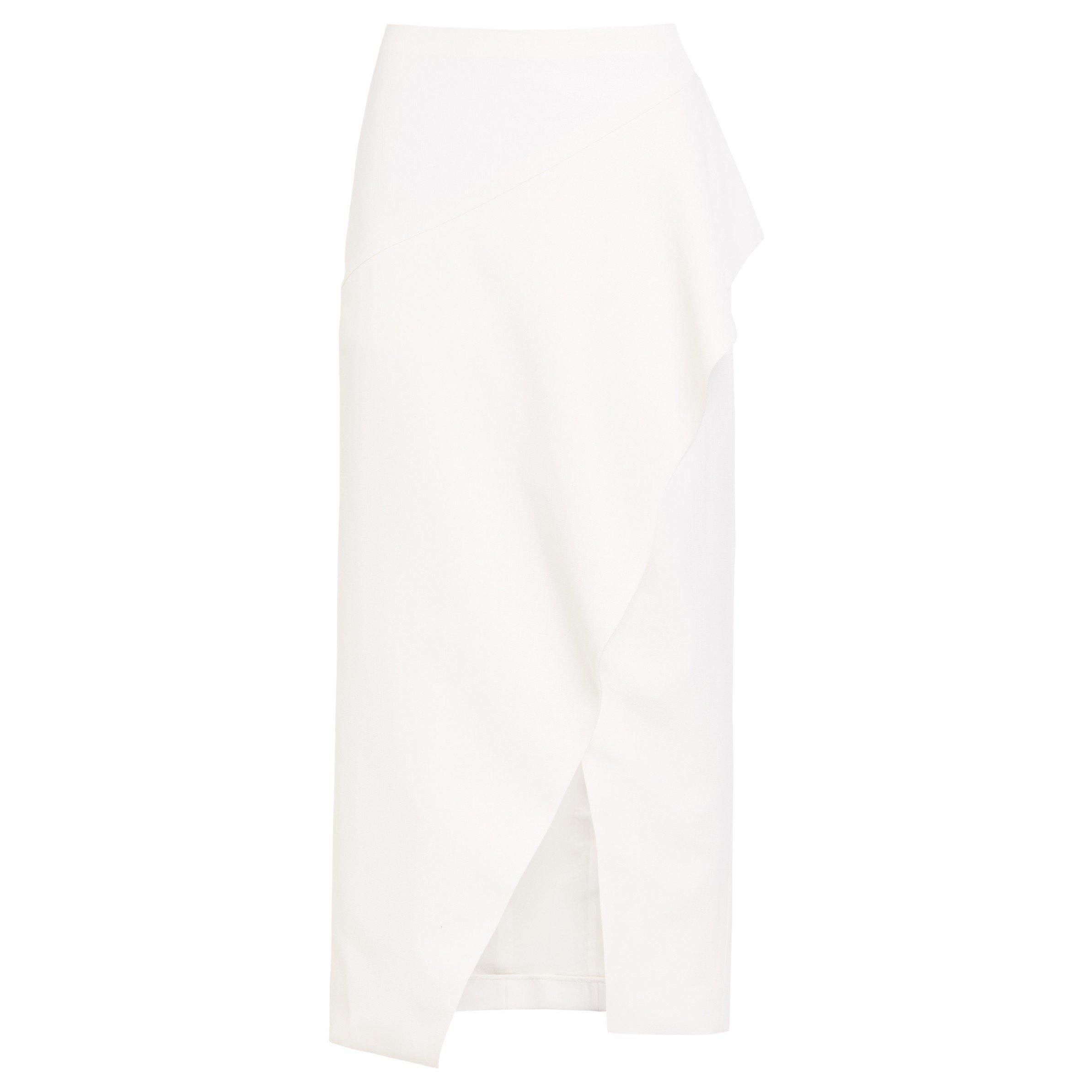 CREAM - Khaite - Women's Jaia Wool Slim-Fit Midi Skirt - 1