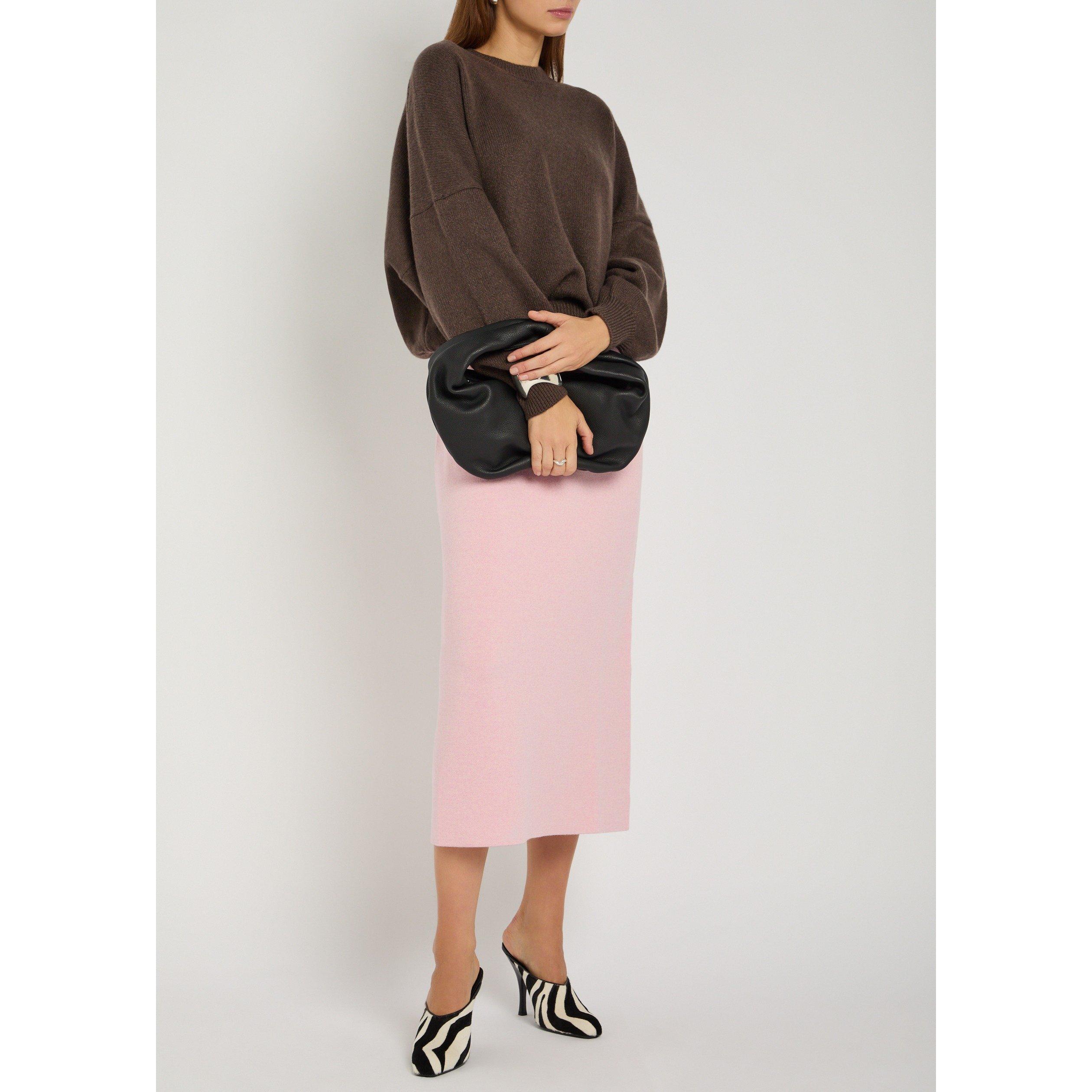 DARK BROWN - Khaite - Women's Margaux Cashmere Oversized-Fit Crew-Neck Jumper - 5
