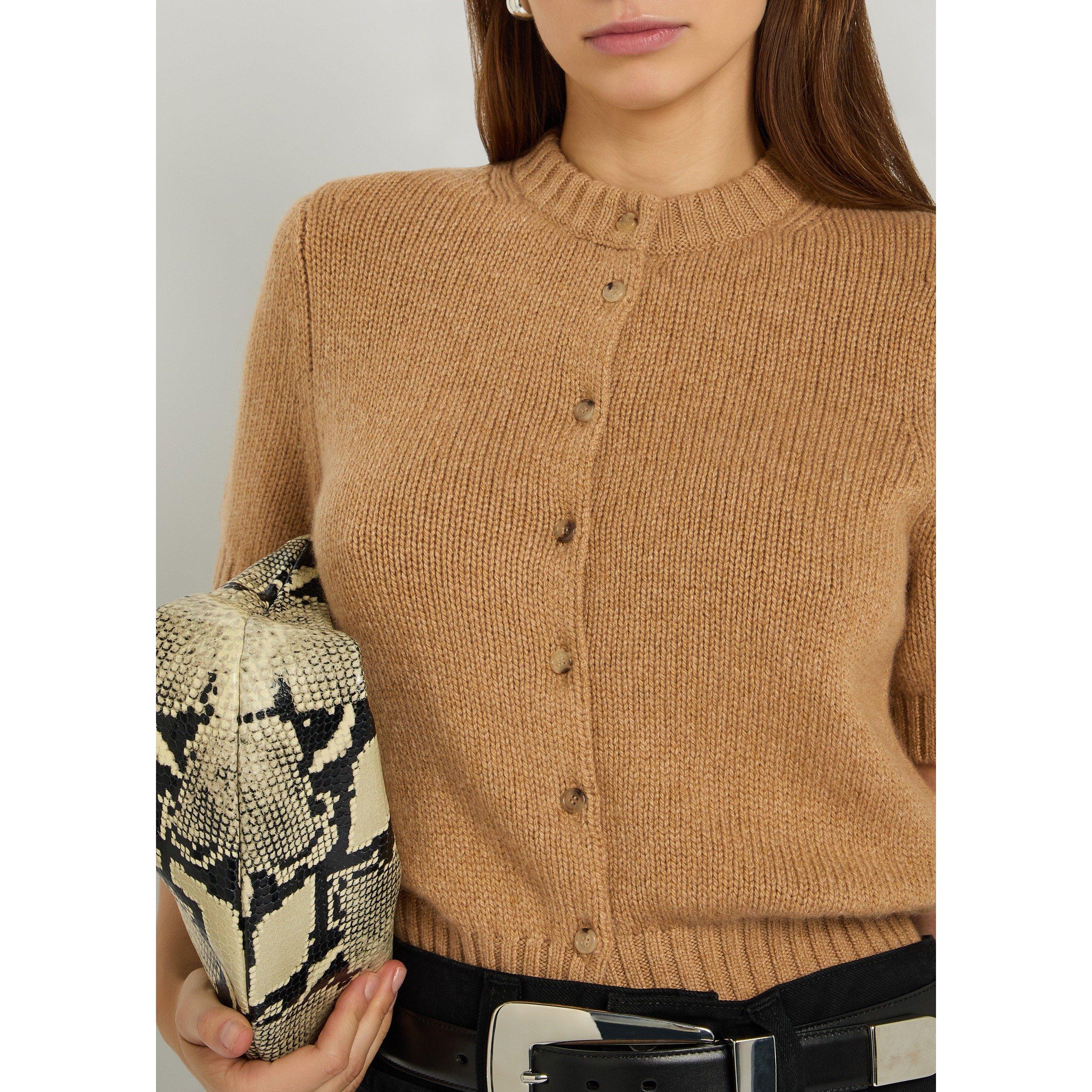 LIGHT BROWN - Khaite - Women's Nora Cashmere Cardigan - 4
