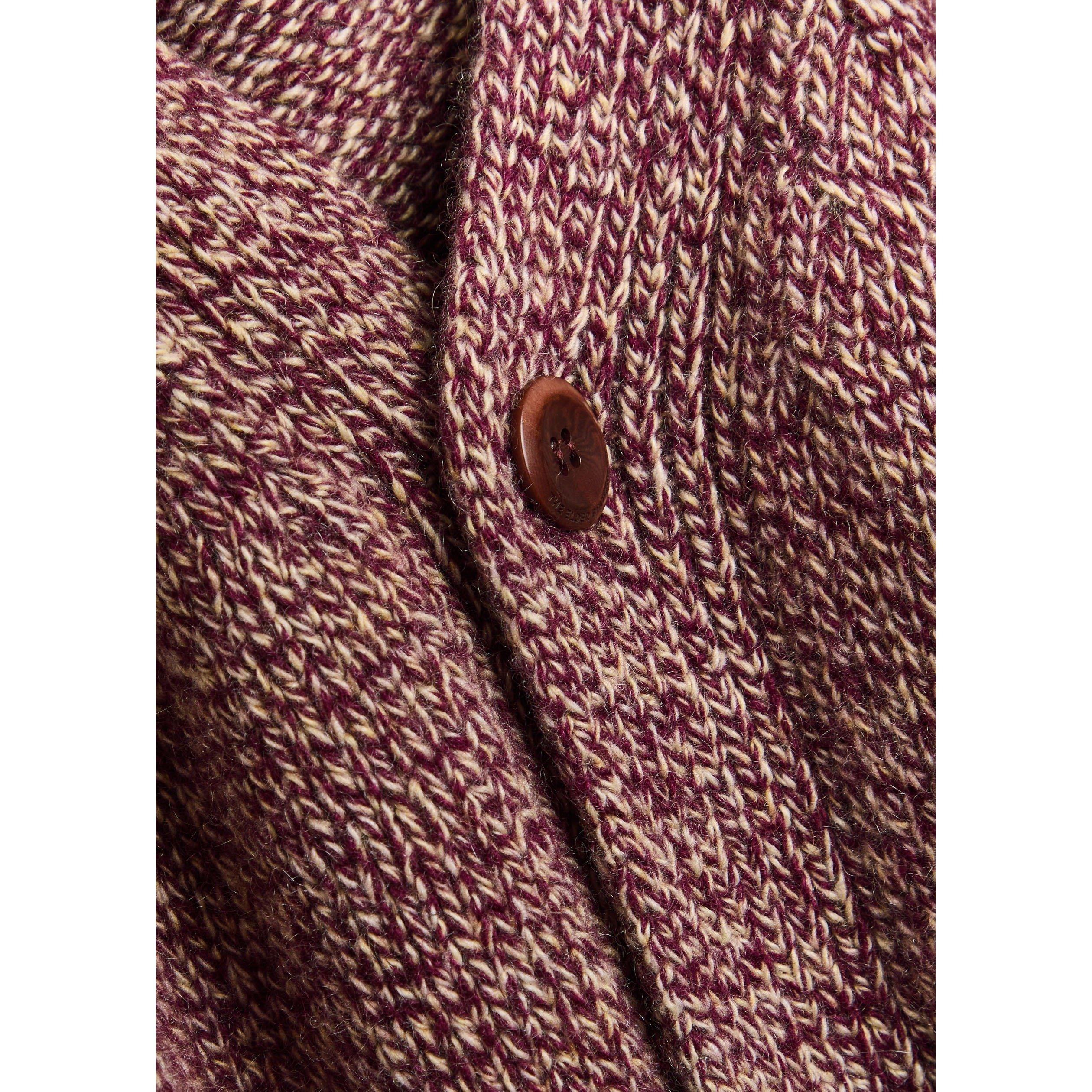 BURGUNDY - The Elder Statesman - KW OAK MARL CARDIGAN - 4