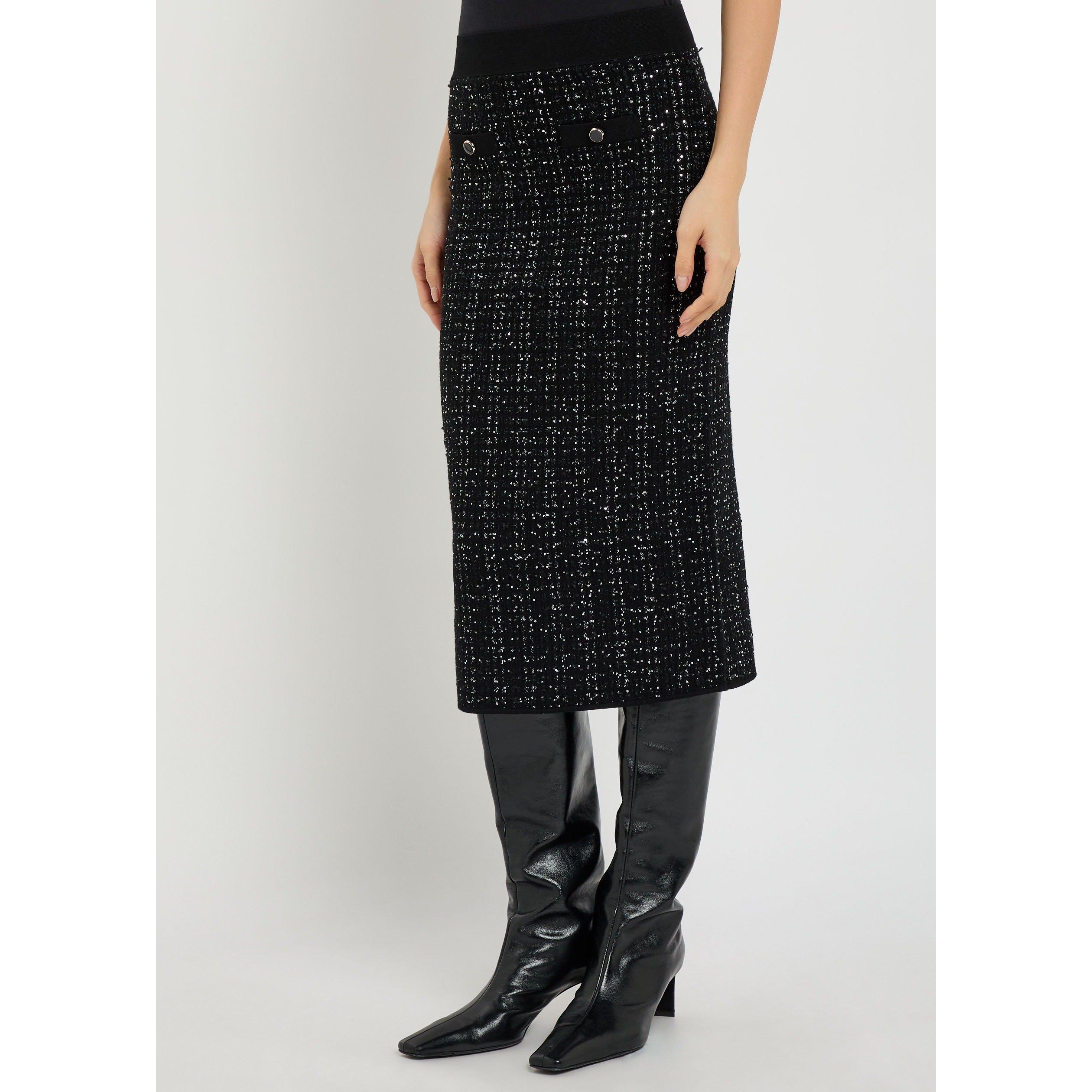 BLACK - Veronica Beard - SS CORBIN KNIT SKIRT - 2