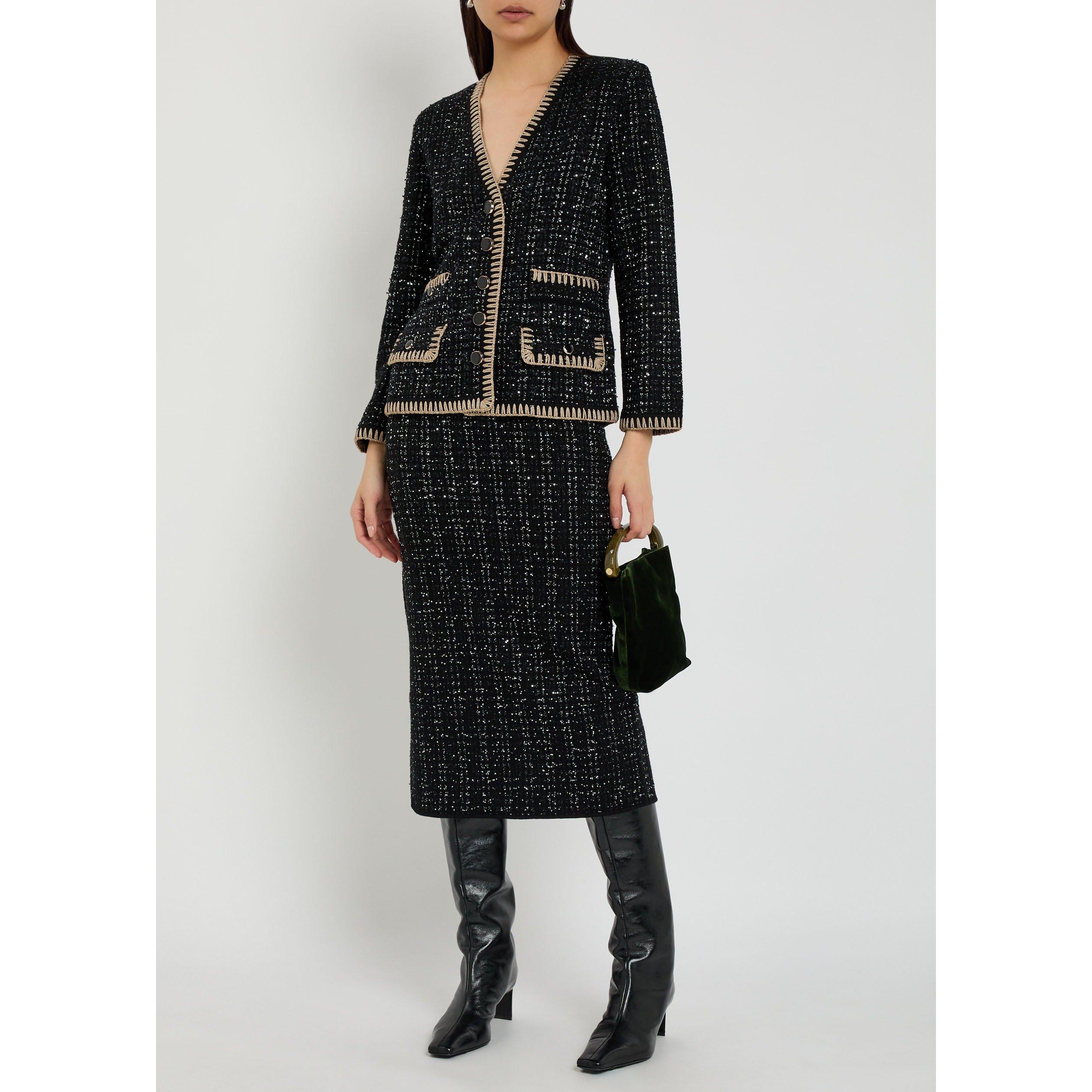 BLACK - Veronica Beard - SS CORBIN KNIT SKIRT - 5