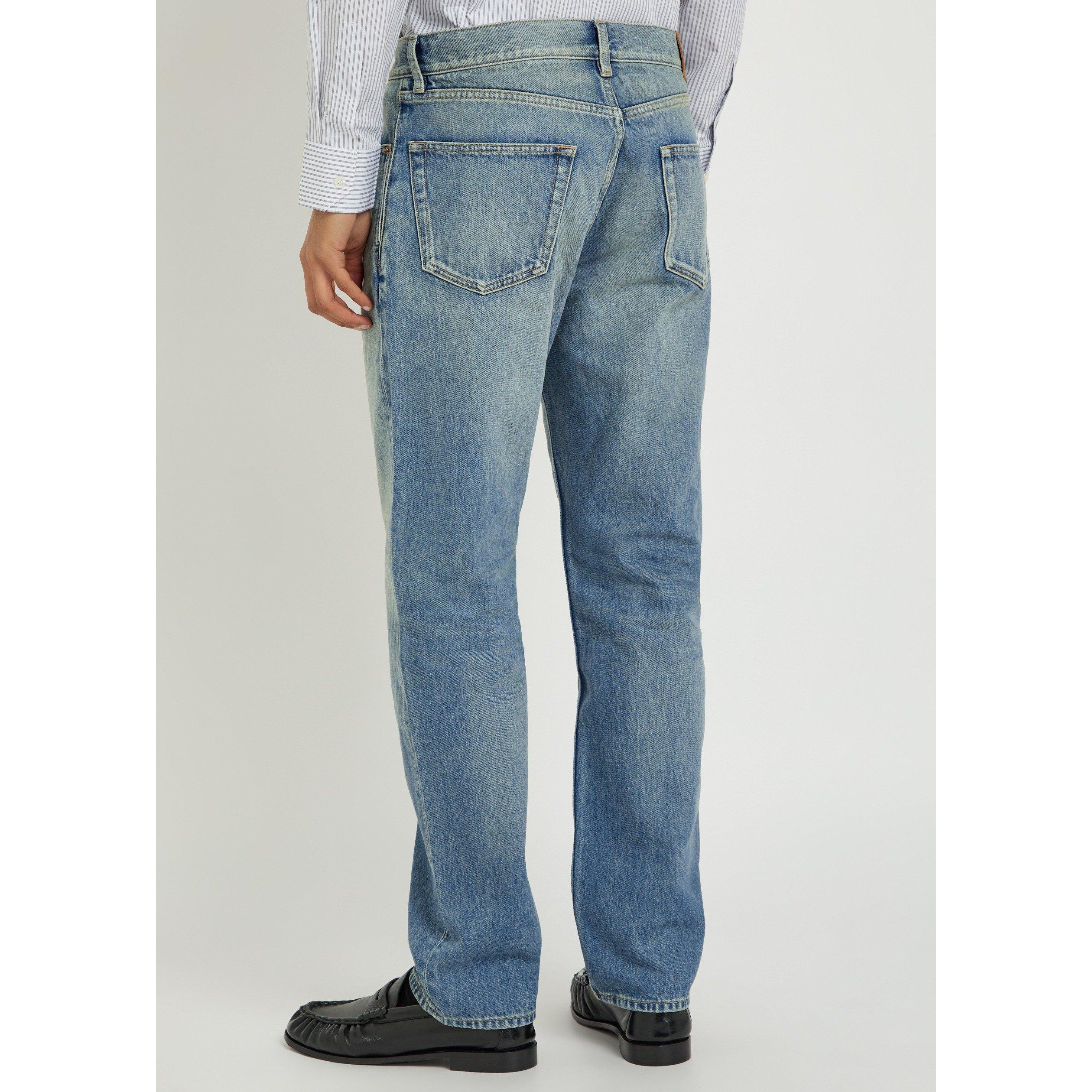 INDIGO - Saint Laurent - Men's Mick Cotton Mid-Rise Tapered Jeans - 3