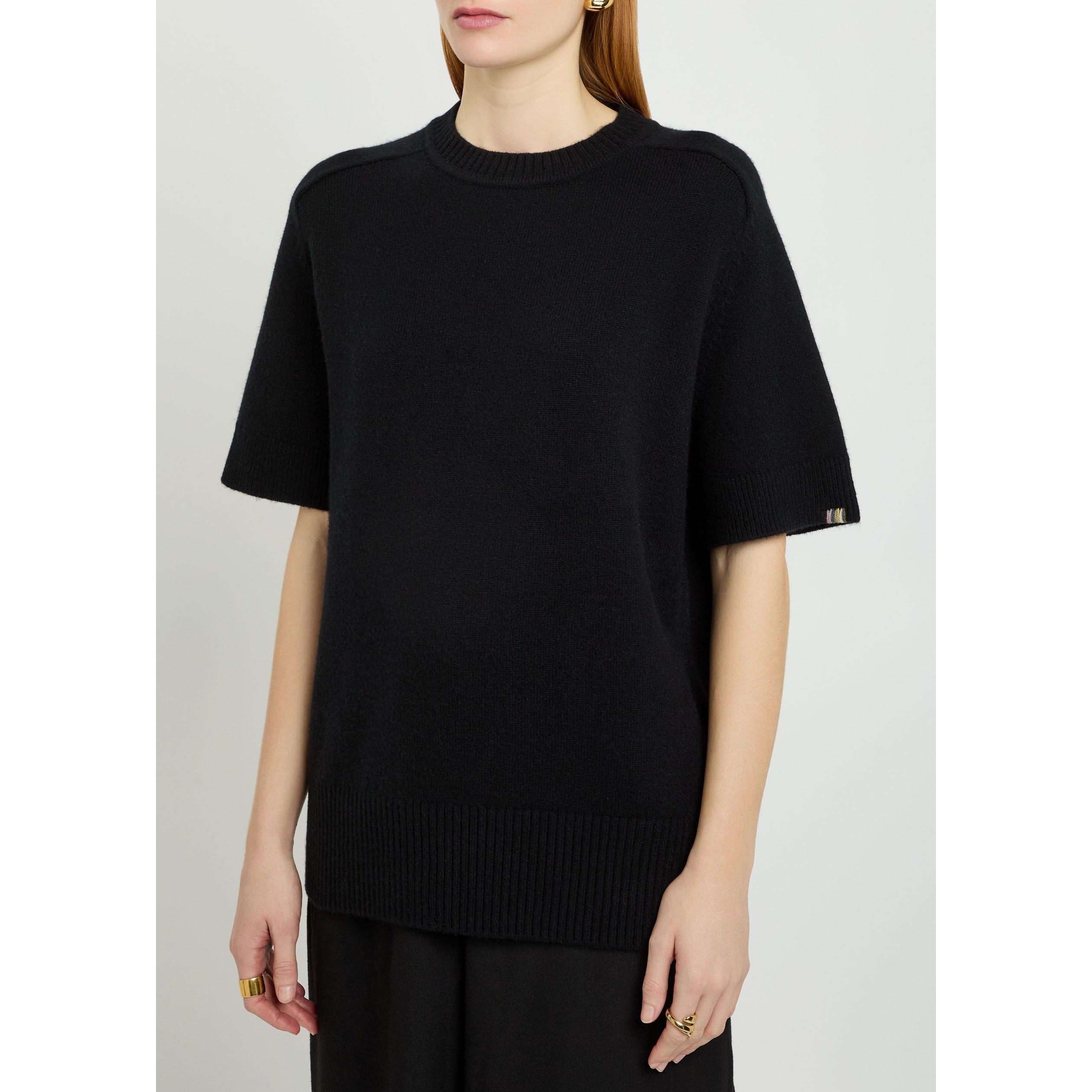 BLACK - Extreme Cashmere - T SCOTT KNITTED SS TOP - 2