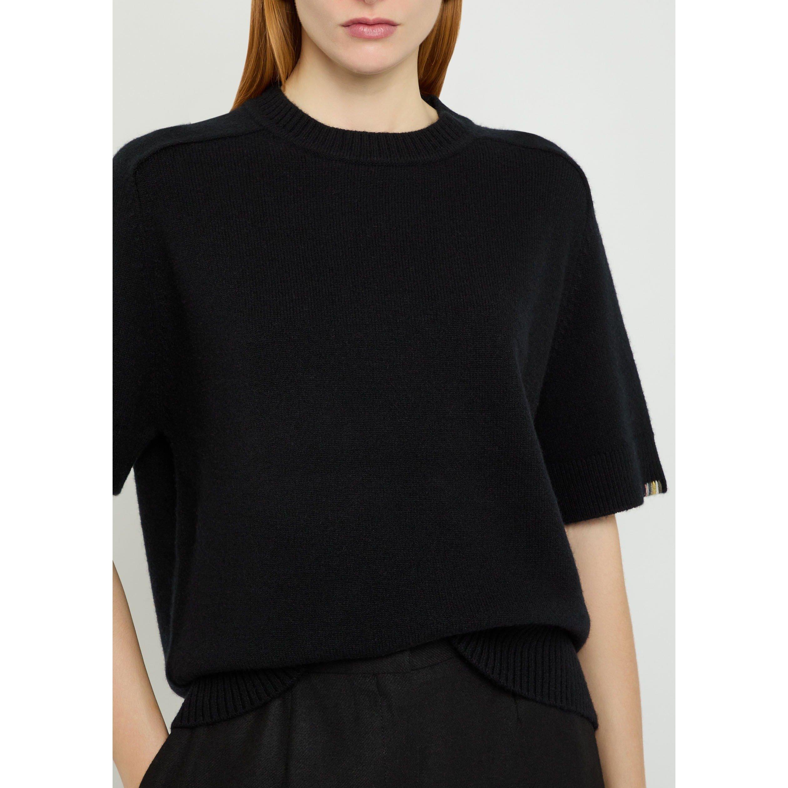 BLACK - Extreme Cashmere - T SCOTT KNITTED SS TOP - 4