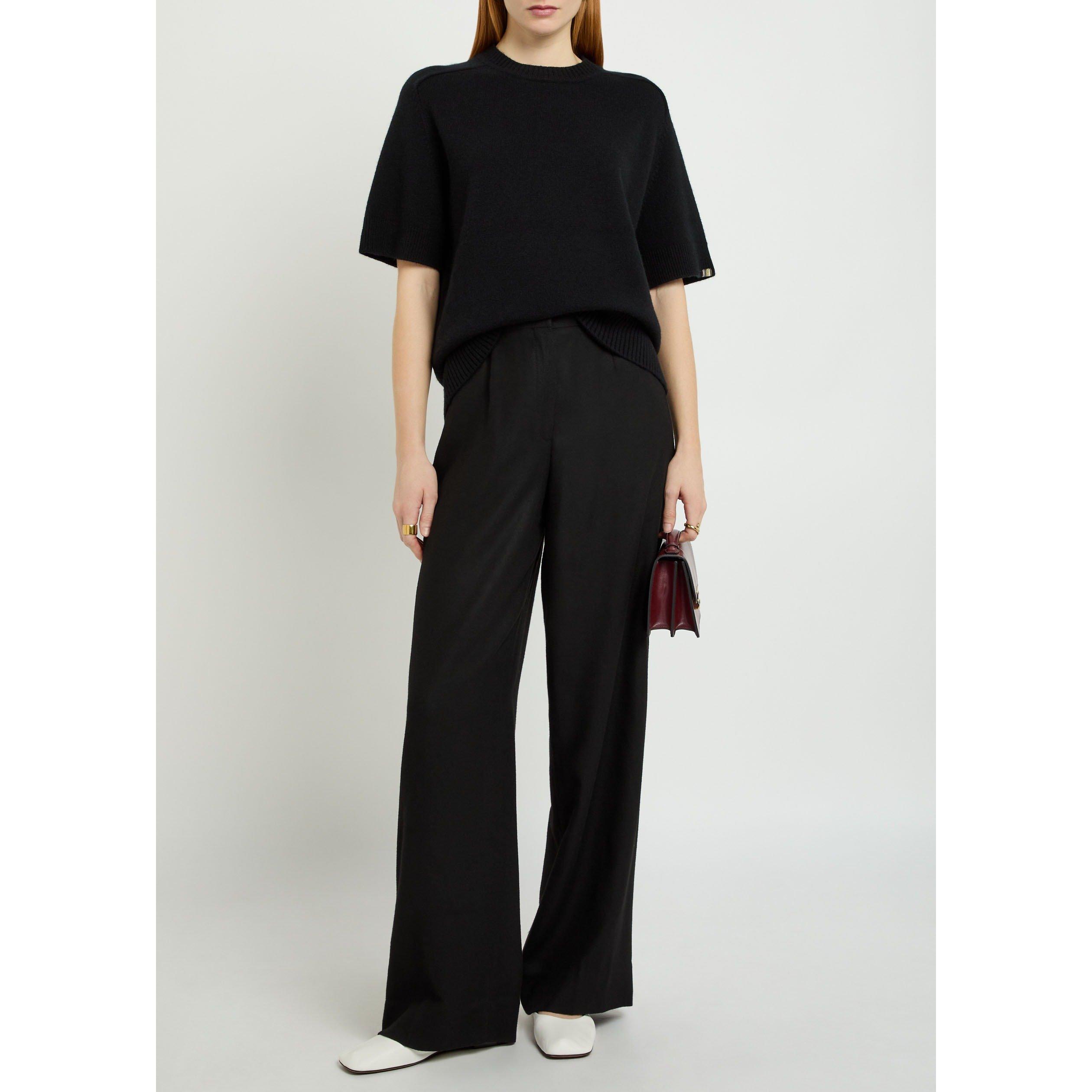 BLACK - Extreme Cashmere - T SCOTT KNITTED SS TOP - 5