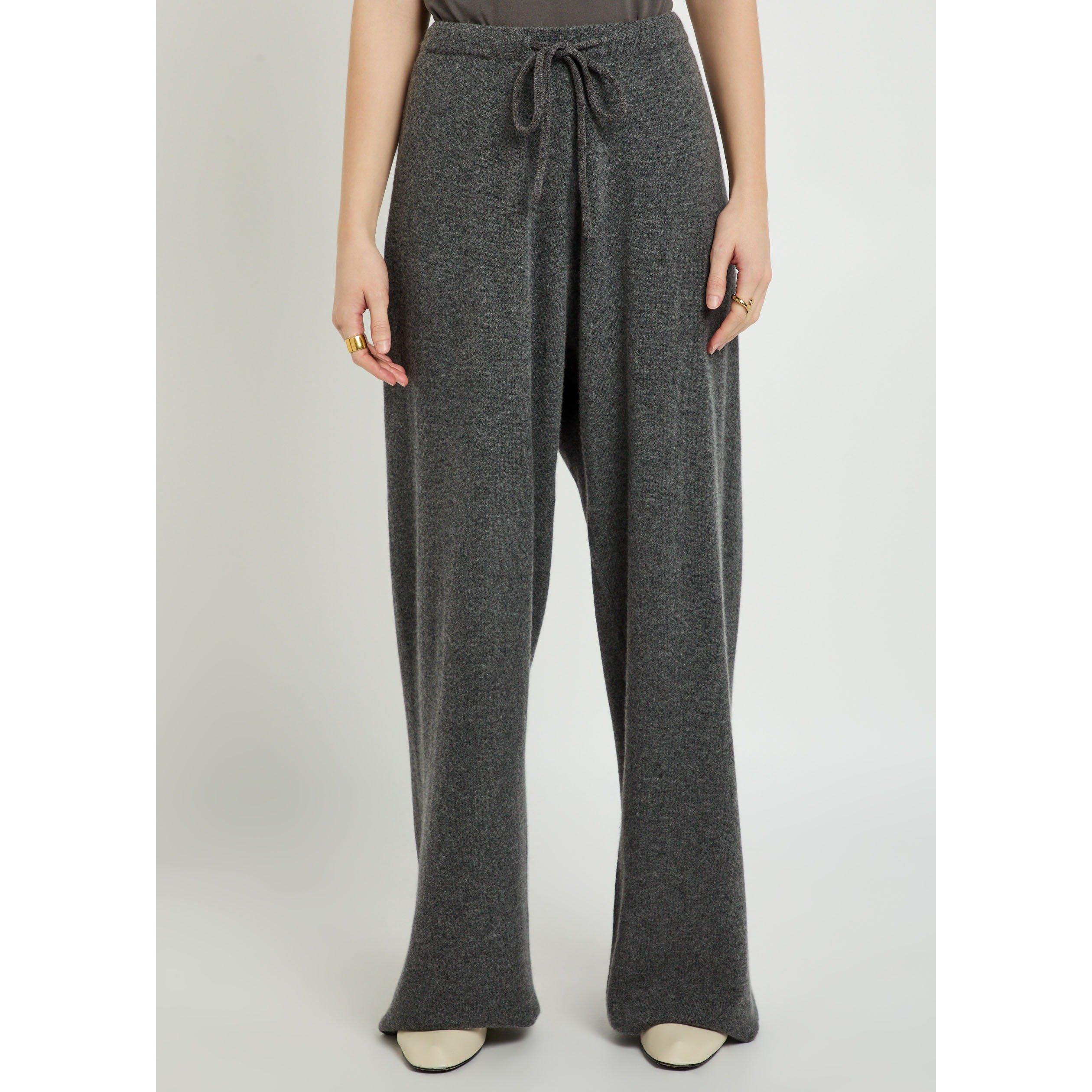 DARK GREY - Extreme Cashmere - Women's Cashmere Slouch Trousers - 2