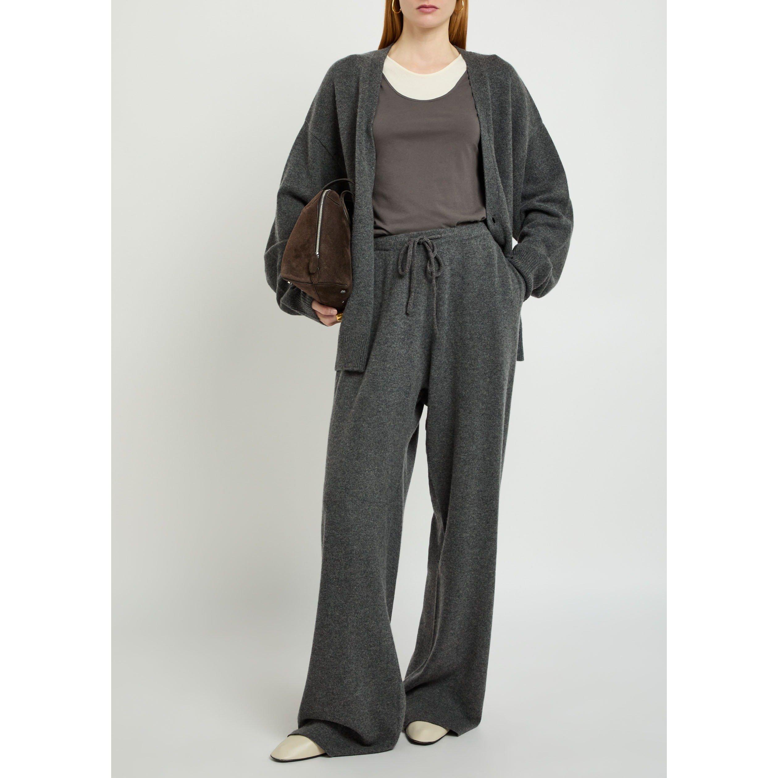 DARK GREY - Extreme Cashmere - Women's Cashmere Slouch Trousers - 5