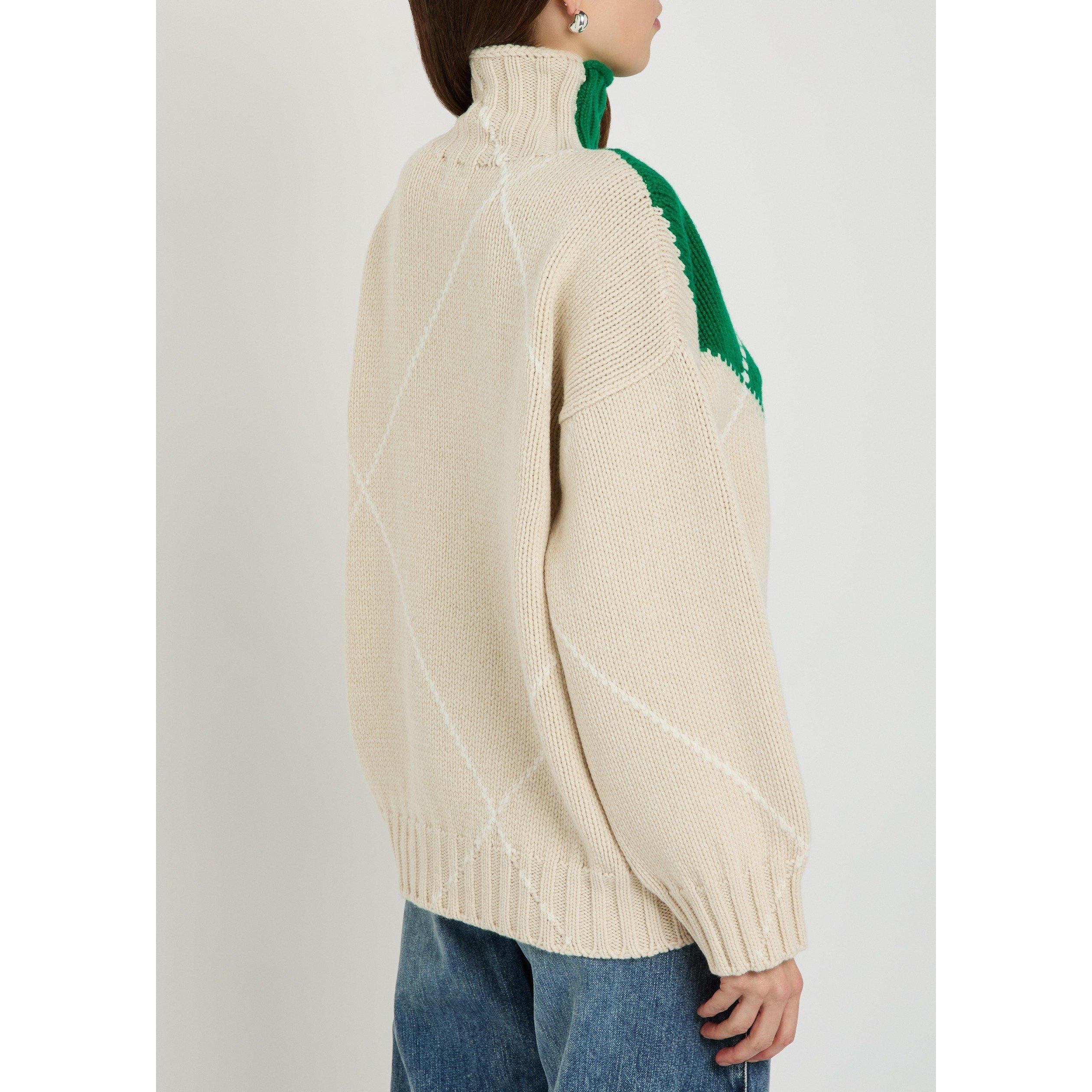 MULTICOLOURED 1 - JW Anderson - Women's Pringle Argyle Wool Turtle-Neck Jumper - 3