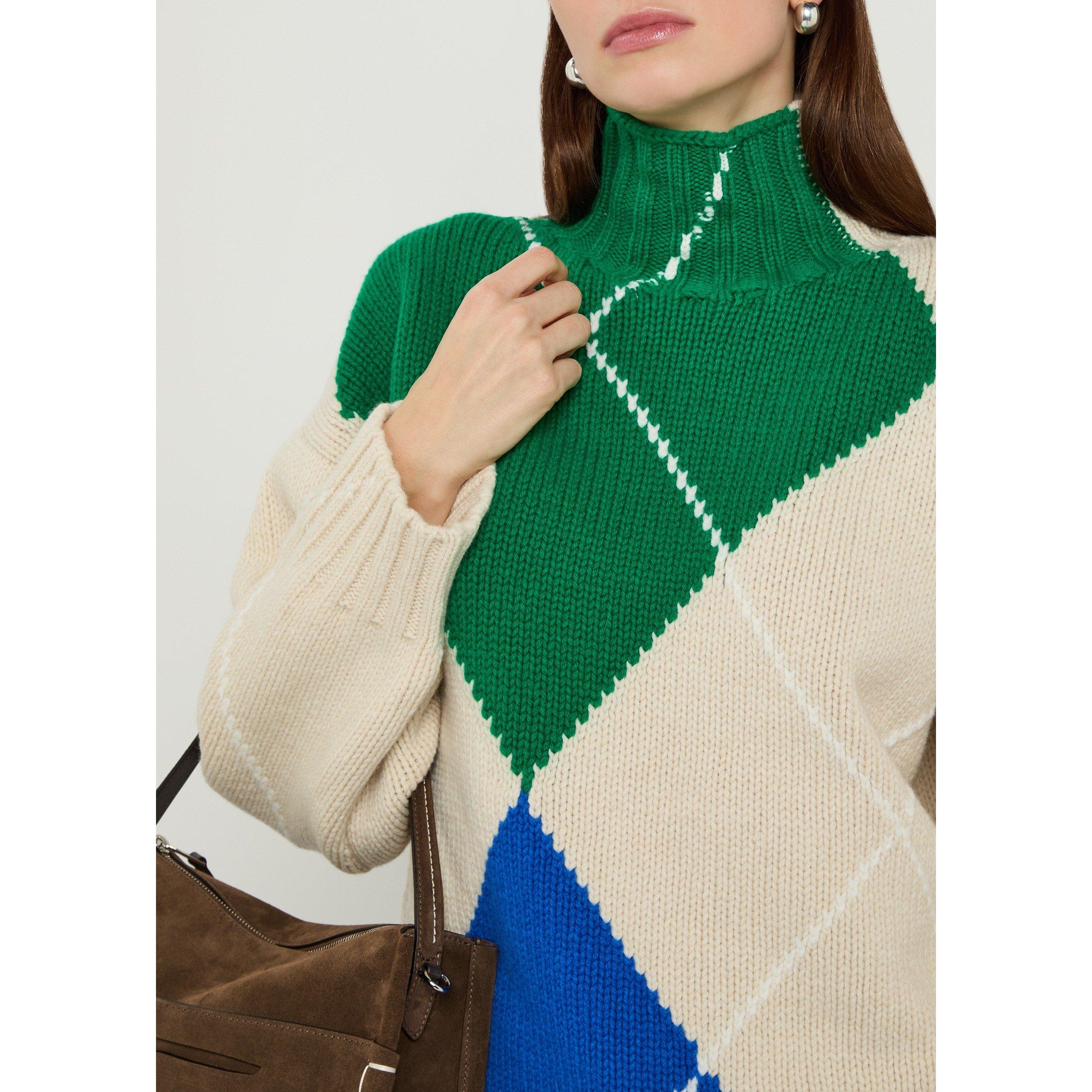 MULTICOLOURED 1 - JW Anderson - Women's Pringle Argyle Wool Turtle-Neck Jumper - 4