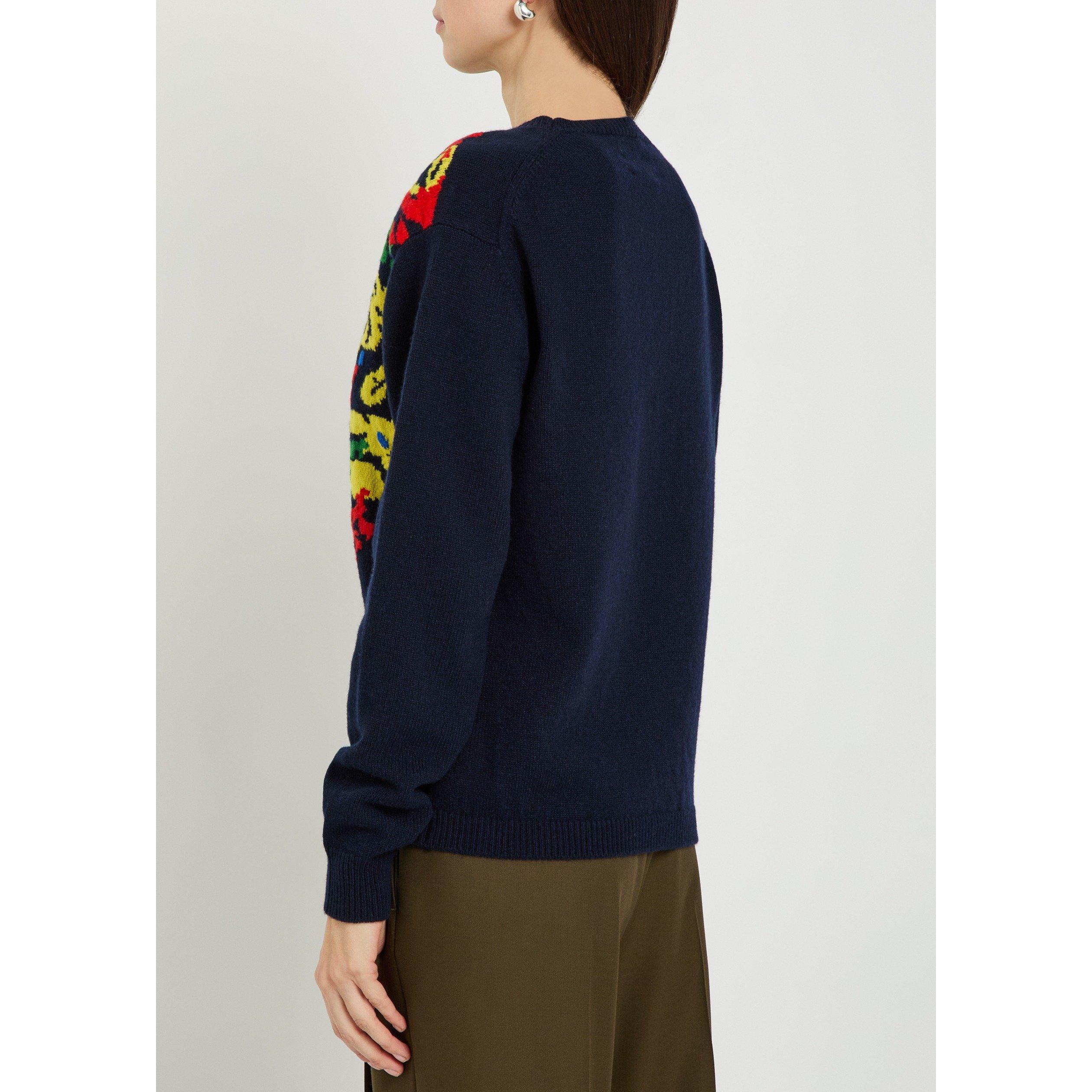 NAVY AND OTHER - JW Anderson - Women's Pringle Floral Wool Crew-Neck Jumper - 3