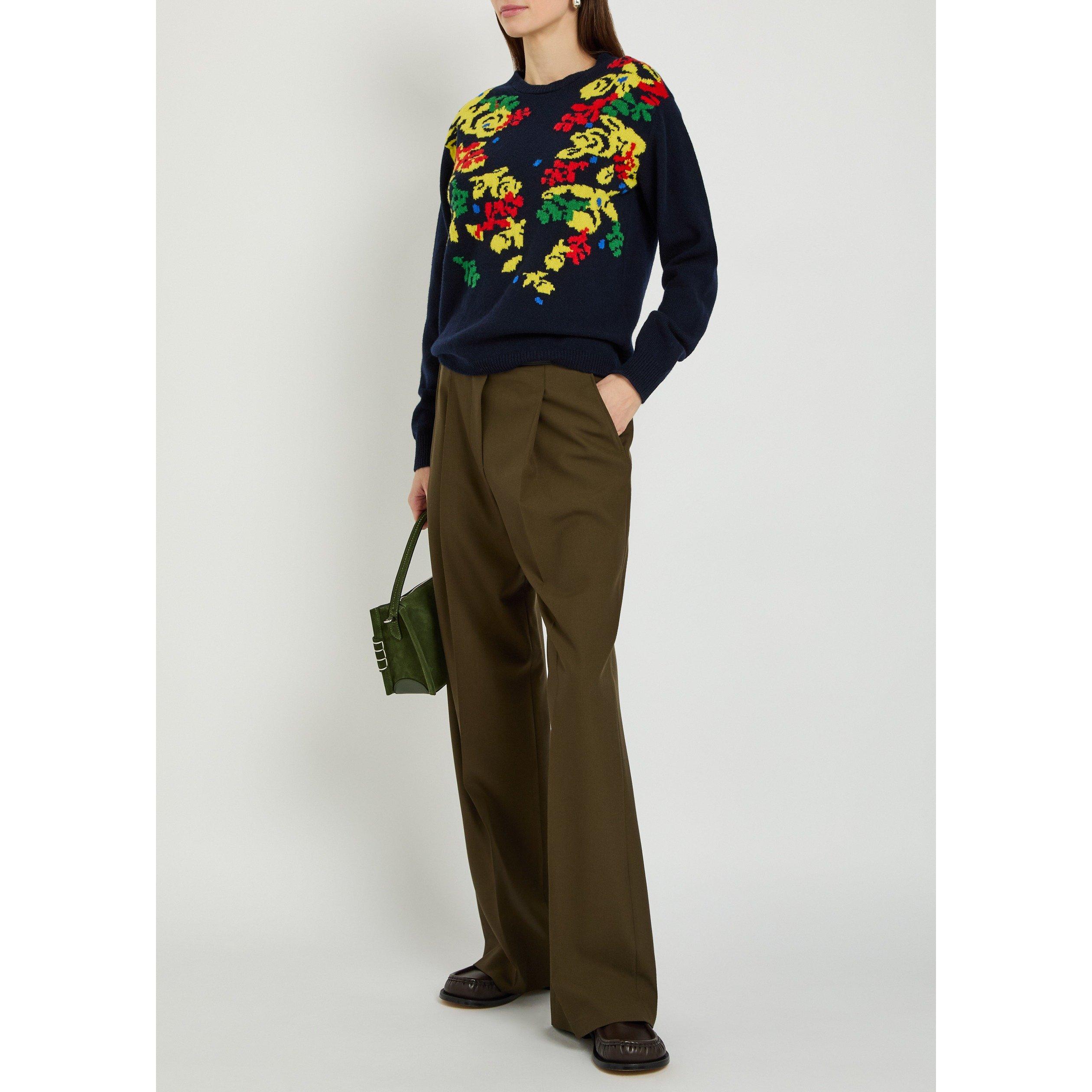 NAVY AND OTHER - JW Anderson - Women's Pringle Floral Wool Crew-Neck Jumper - 5