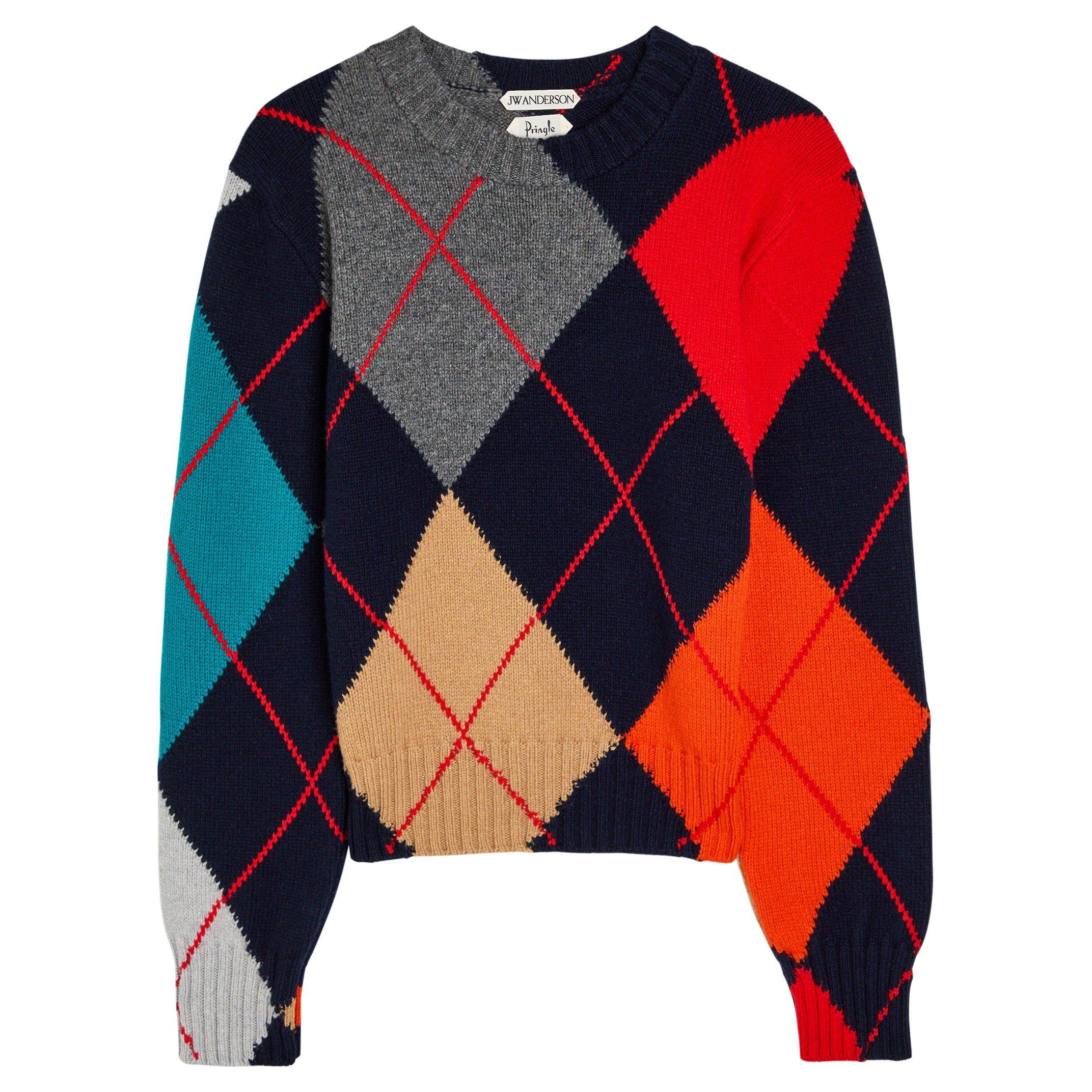 MULTICOLOURED 1 - JW Anderson - Women's Pringle Check Wool Crew-Neck Jumper - 1