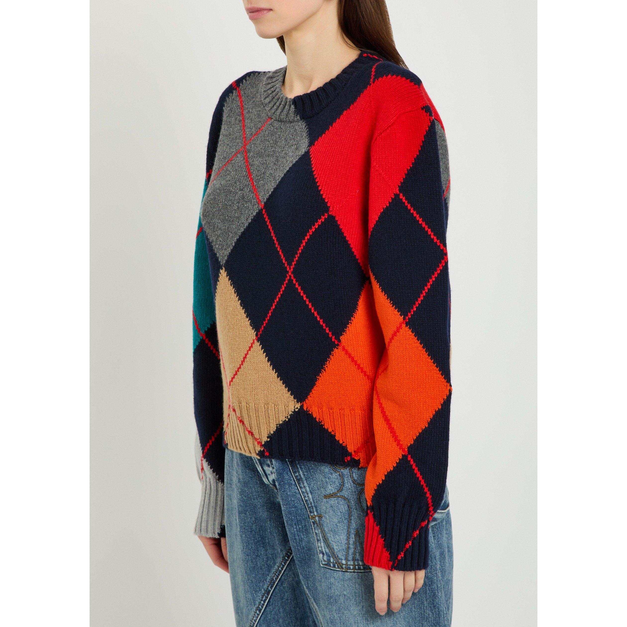 MULTICOLOURED 1 - JW Anderson - Women's Pringle Check Wool Crew-Neck Jumper - 2