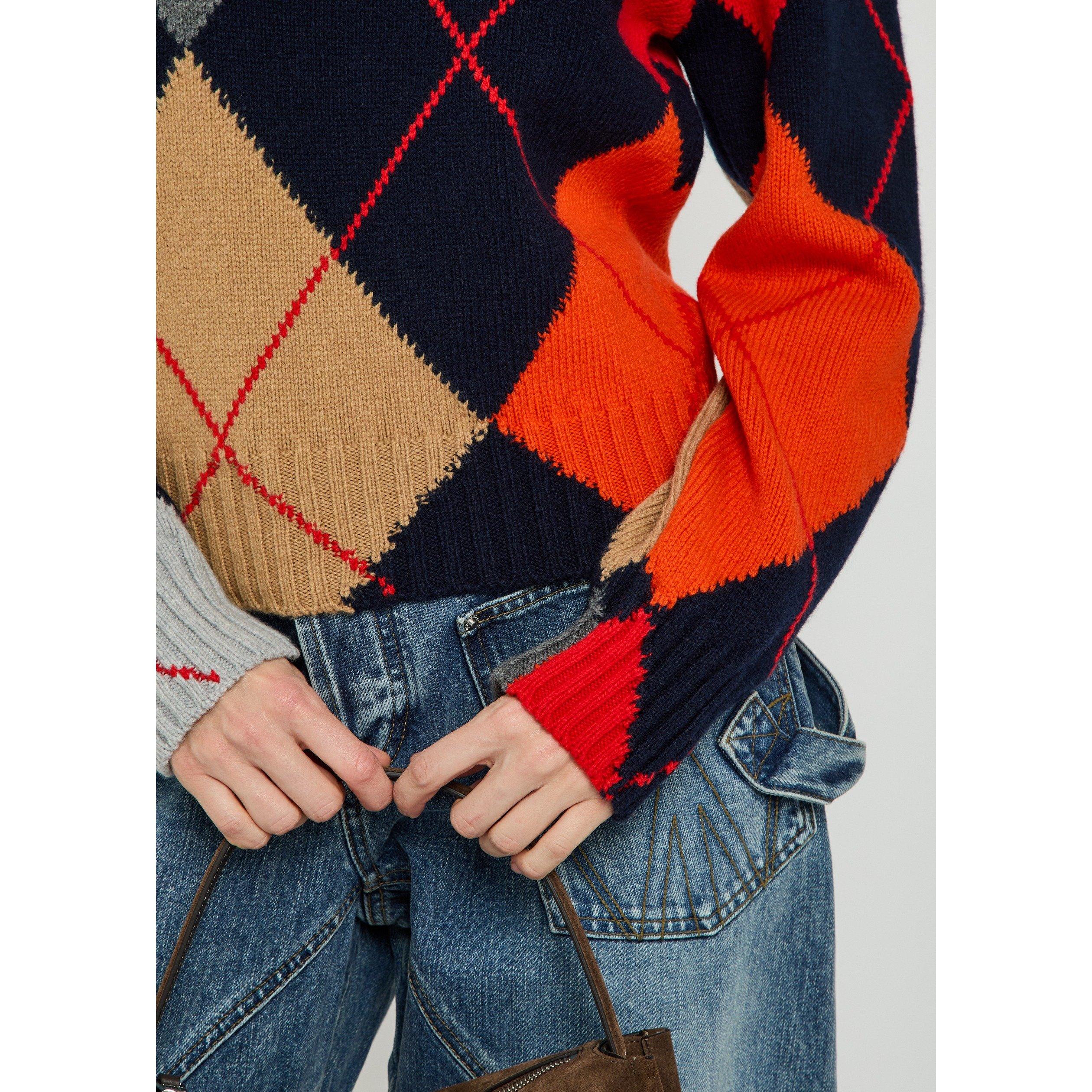 MULTICOLOURED 1 - JW Anderson - Women's Pringle Check Wool Crew-Neck Jumper - 4