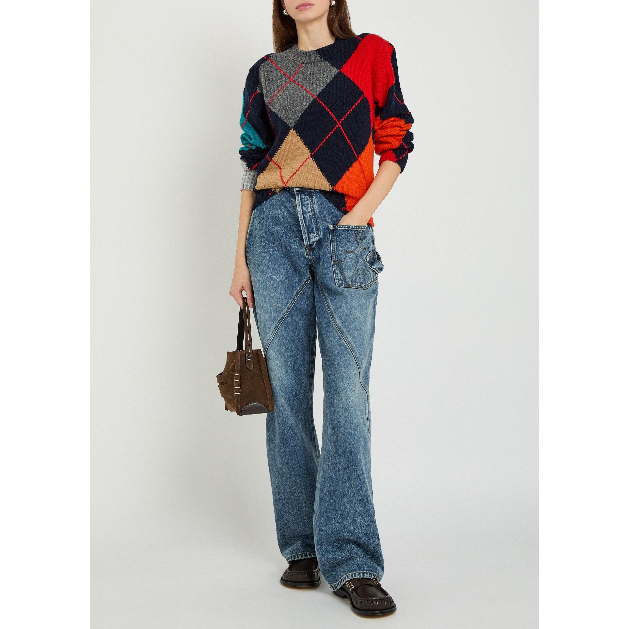 MULTICOLOURED 1 - JW Anderson - Women's Pringle Check Wool Crew-Neck Jumper - 5