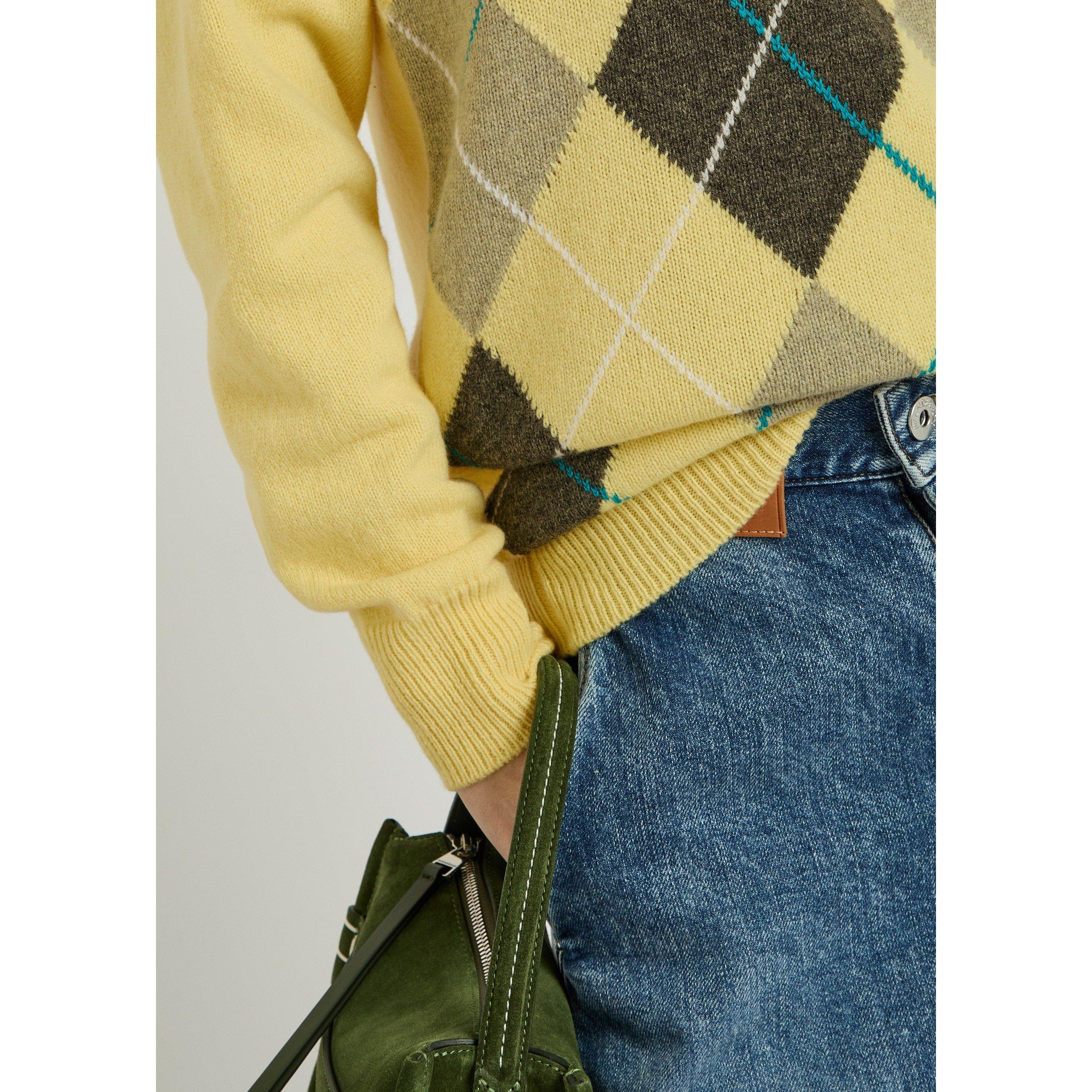 YELLOW AND OTHE - JW Anderson - Women's Pringle Check Wool Oversized-Fit Long-Sleeve Polo Shirt - 4