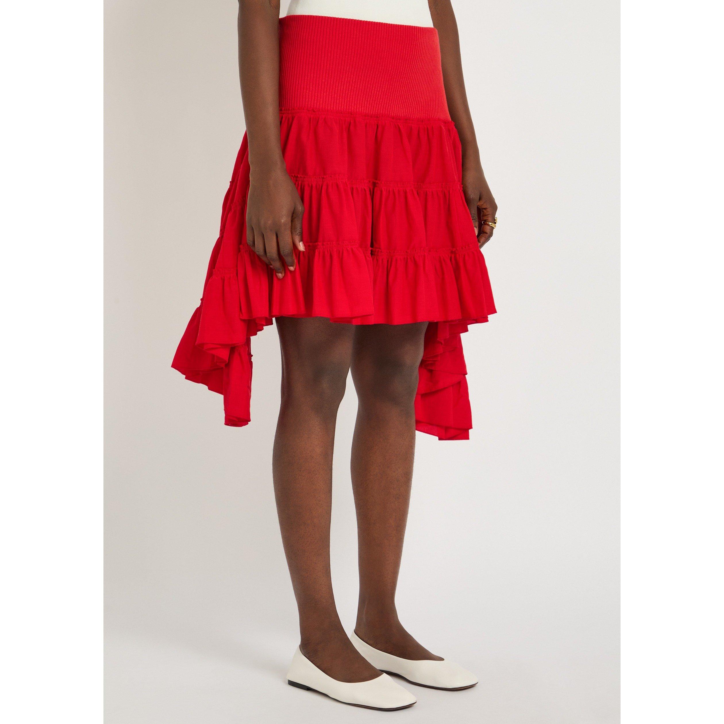 RED - JW Anderson - Women's Ruffle Silk Mini Skirt - 2